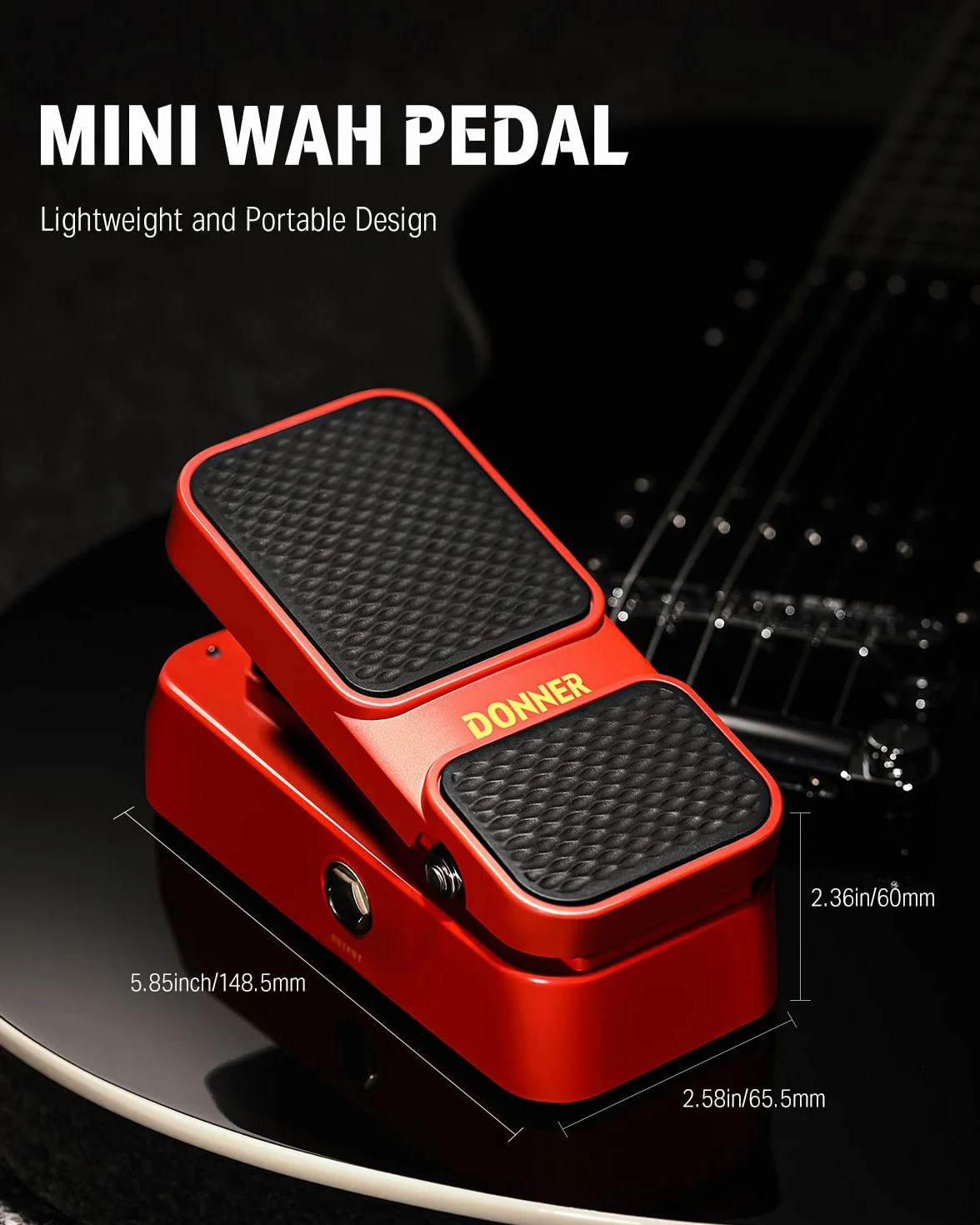 Donner Gitarre Wah Pedal, 2 in 1 Wah Volume Pedal, Mini-Vintage-Elektrogitarren-Effektpedal mit aktivem Wah-Wah-Lautstärkeregler, Leichtes Gitarrenpedal