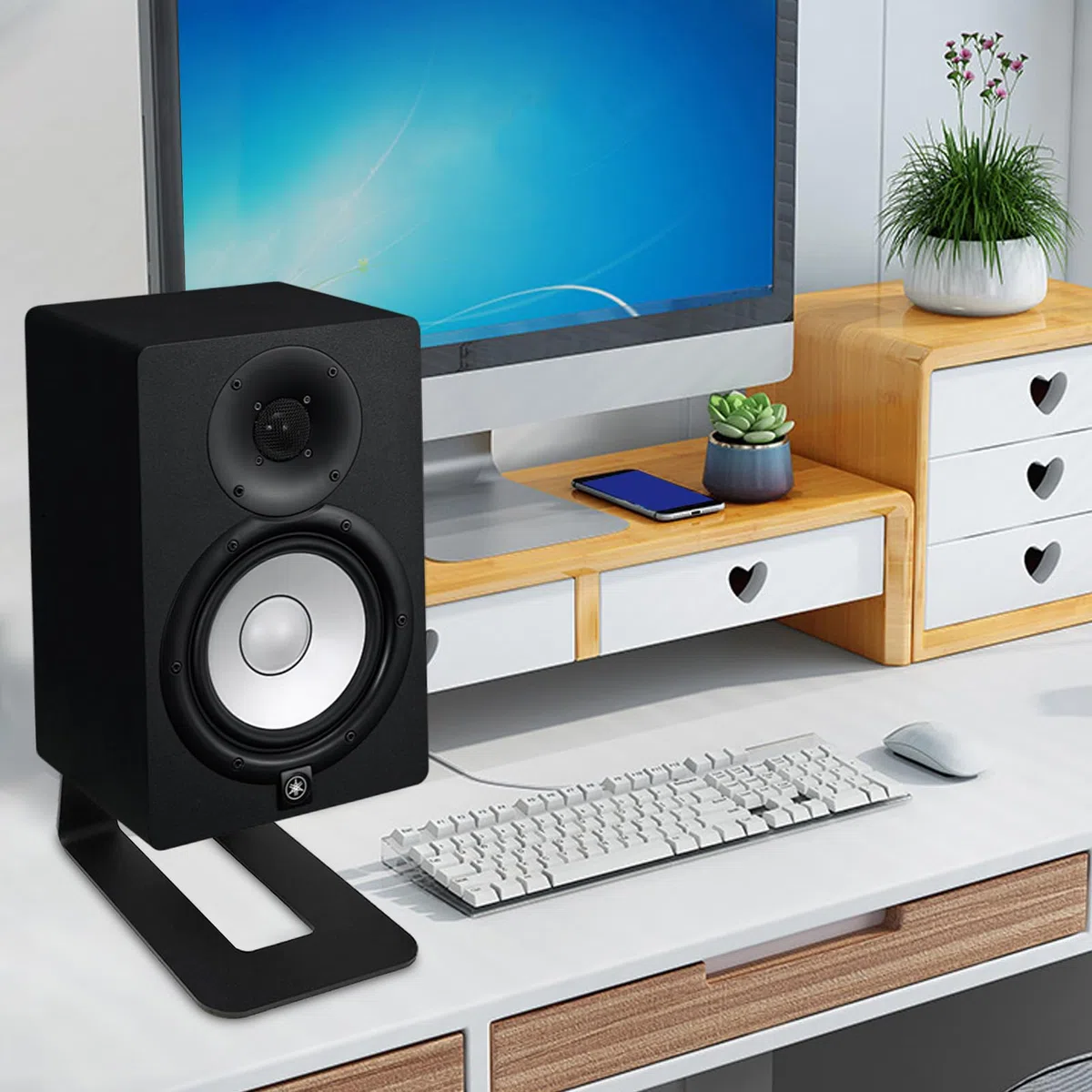 Adjustable Desktop Stand, Carbon Steel Monitor Stands, Studio Speaker Stand, Stylish Monitor Stand, Home Office Speaker Stand, Space Efficient Stands, High Capacity Monitor Stand