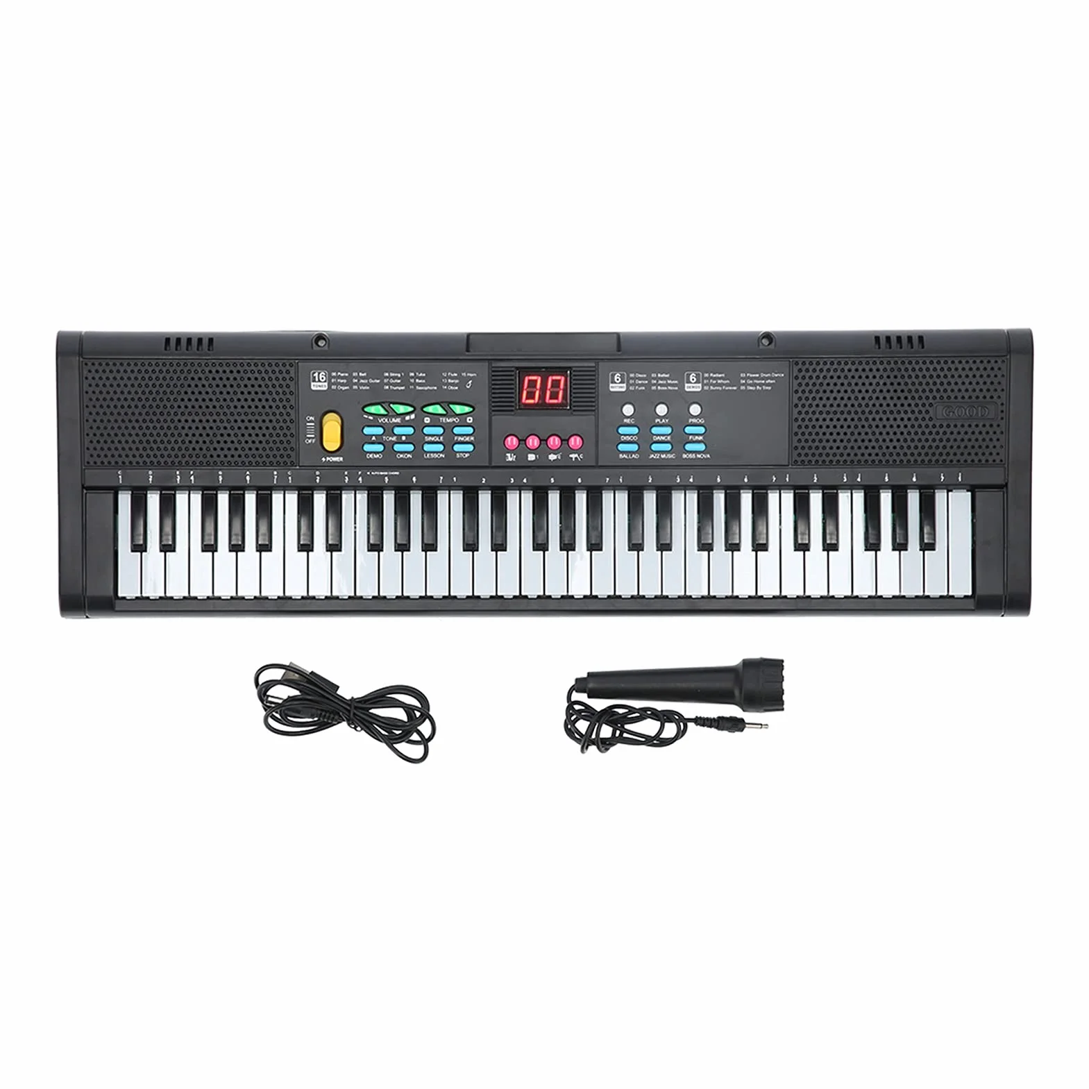 MQ6186 Keyboard Piano Portable 61 Tasten Elektronisches Digital Music Piano Multifunktional mit Mikrofon für Kinder Anfänger