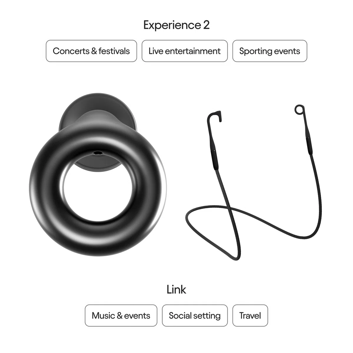 Loop Earplugs Experience Link Set – Experience 2 + Link | Wiederverwendbare Ohrstöpsel für Konzerte, Live-Events, Festivals, Motorräder, Geräuschempfindlichkeit und mehr | Geräu