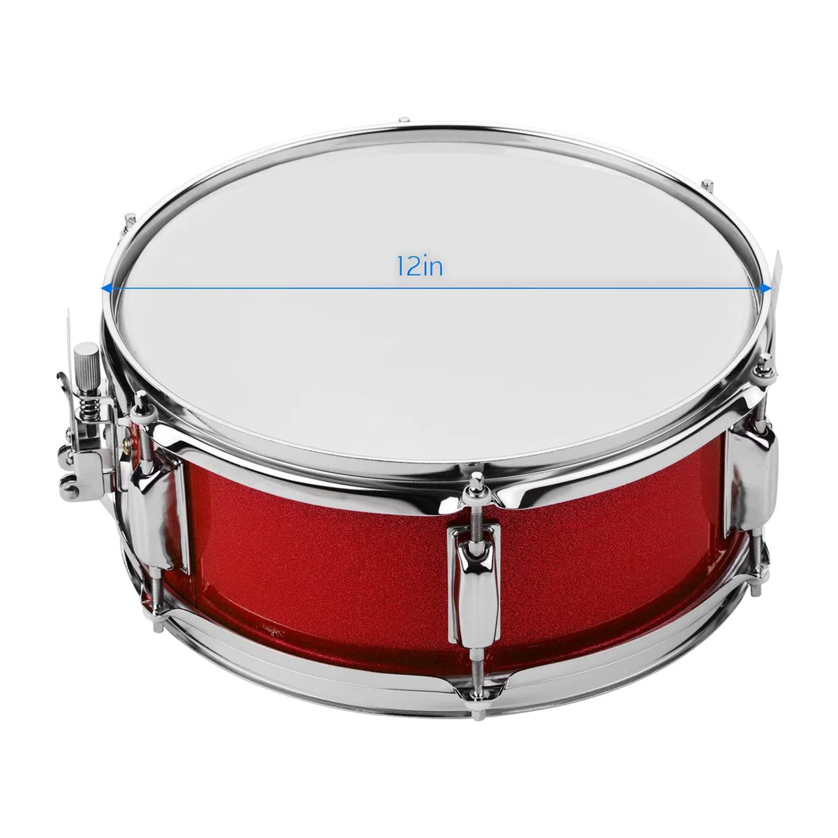 Kleine Trommel 12-Zoll-Snare-Drum-Fell mit Drumsticks-Schultergurt-Drum-Key für Studentenband