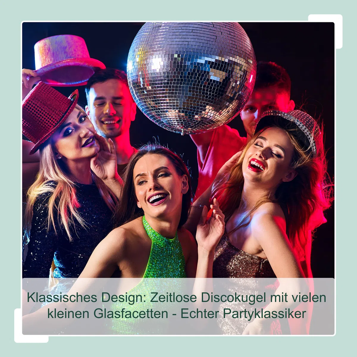 Relaxdays Discokugel, Ø 40 cm, Deko Spiegelkugel zum Aufhängen, große Partykugel mit Metallöse, Discoball Party, Silber