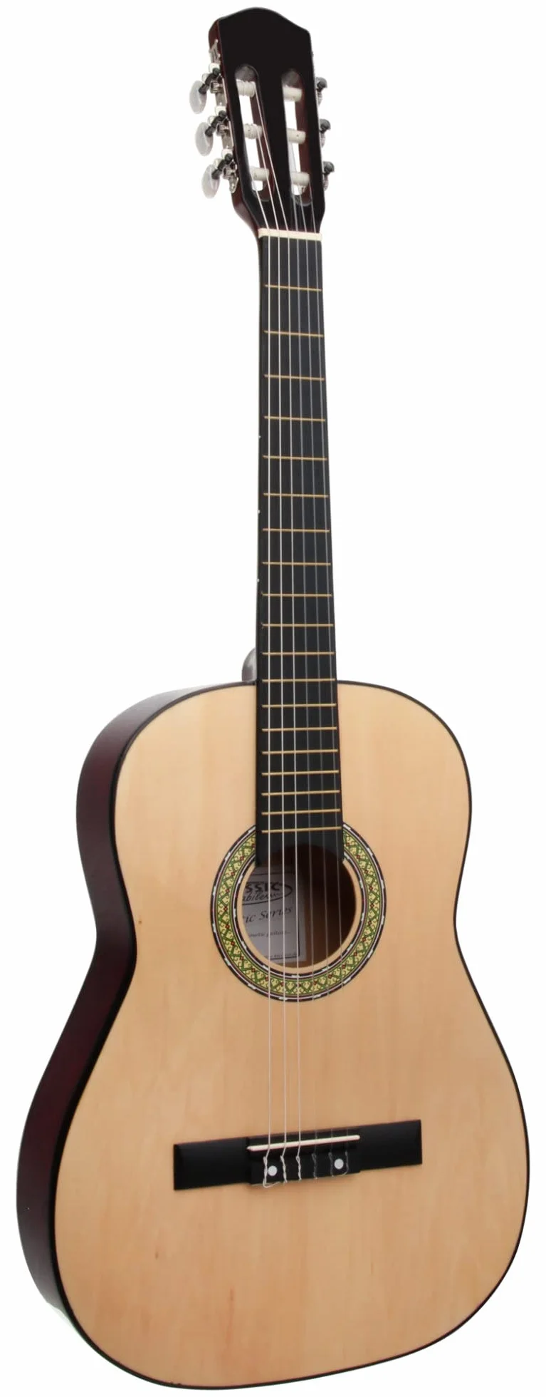 Classic Cantabile AS-851 7/8 Konzertgitarre Starter Set (Komplettes Anfänger Set mit Klassik Gitarre, Gigbag Tasche, Nylonsaiten, Lehrbuch/Schule, 3x Plektren und Stimmpfeife)