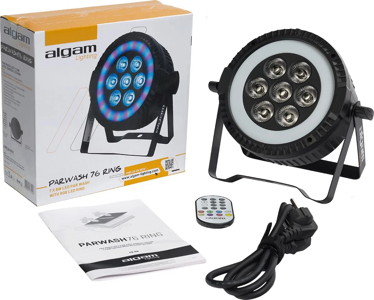 Algam Lighting PARWASH 76 RING - LED-Wash-Par 7 x 6 W RGBW mit RGB-LED-Ring, IP20