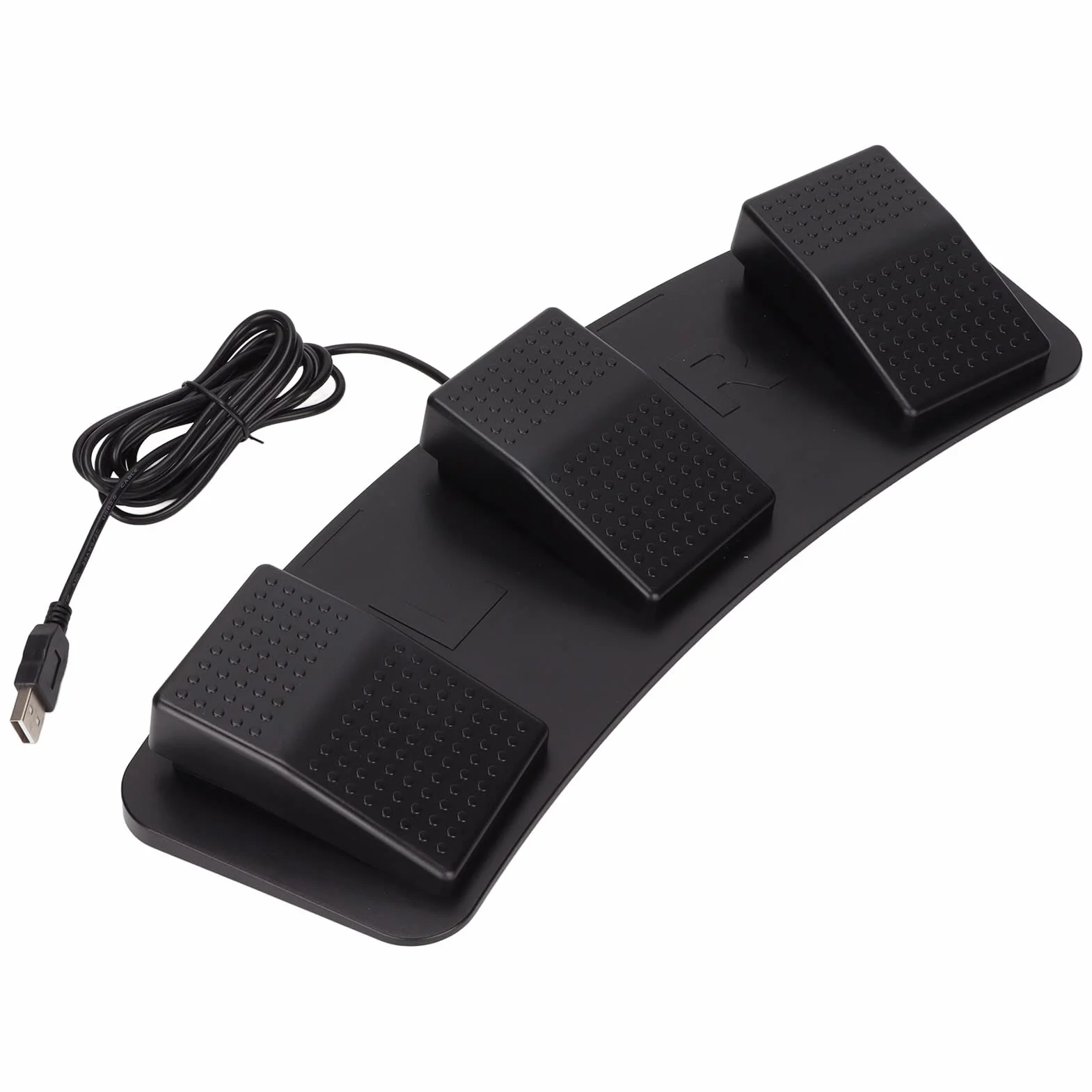USB-Dreifach-Fußpedal, Maus-Tastatur-String und Multimedia-Funktionen. Kabelgebundener USB-Umschalter mit Individueller Programmierung, mit Breiten Pedalen für Komfort (FS23_PM