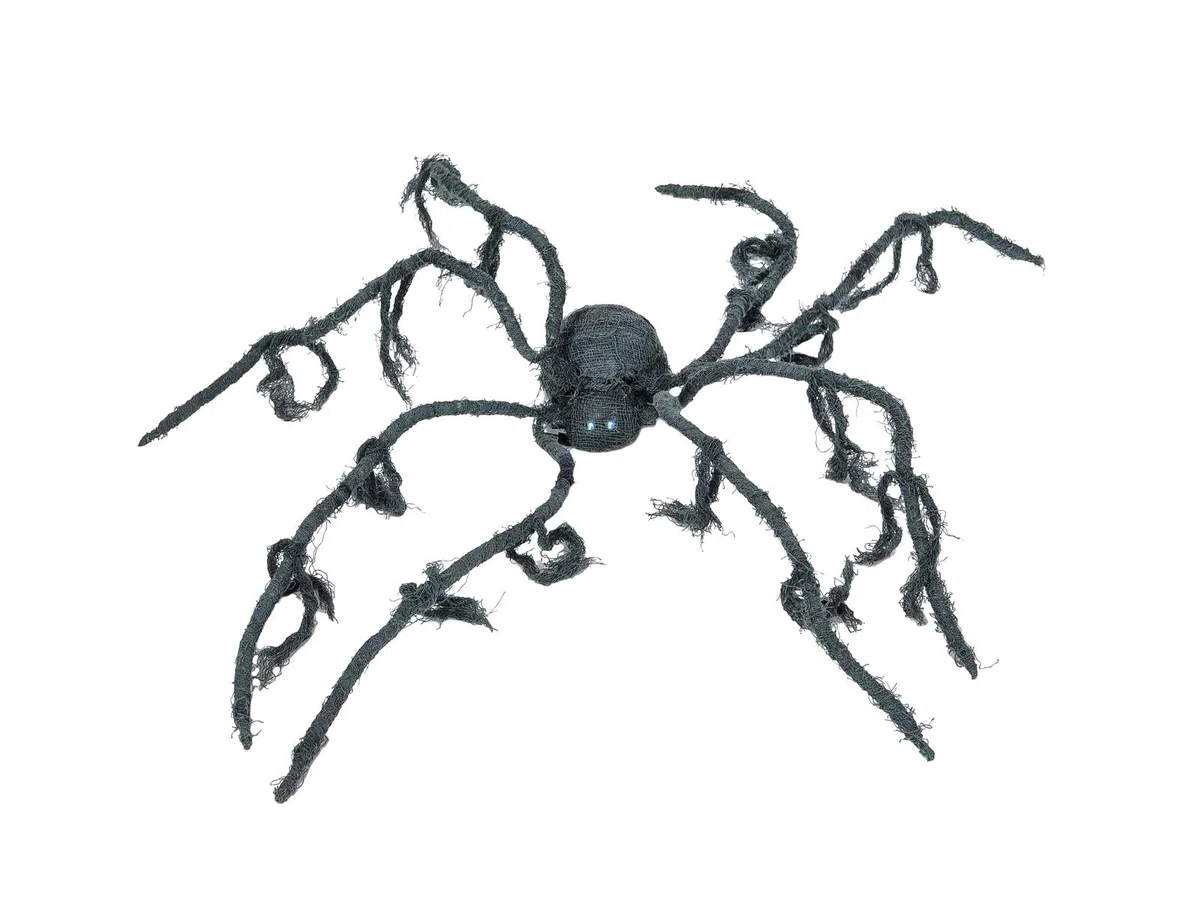 EUROPALMS Halloween Spinne, animiert, 110x8cm | Animierte Spinne mit Licht-, Sound- und Bewegungseffekten