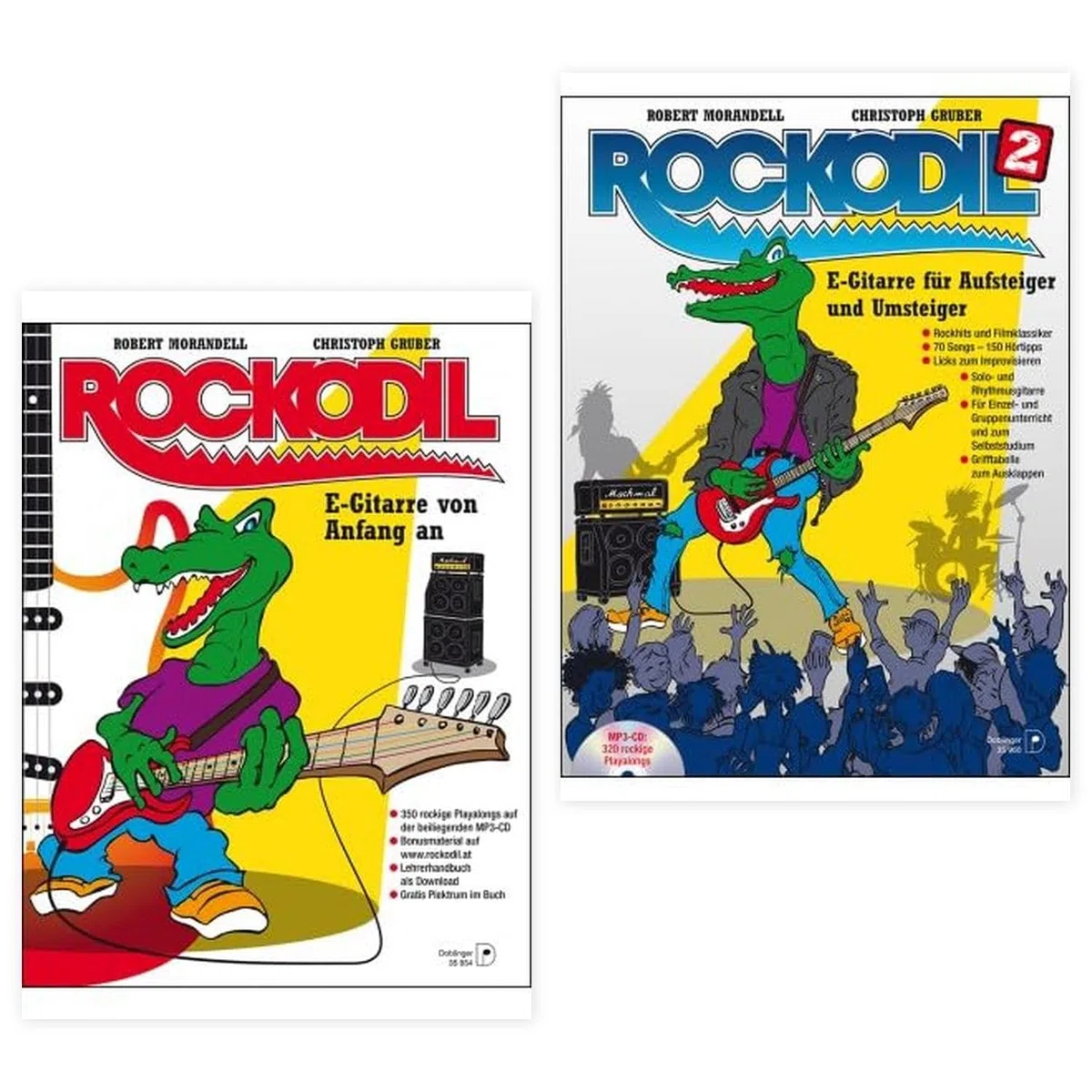 Rockodil Band 1 + 2 | E-Gitarre | Robert Morandell / Christoph Gruber | DO 3954 + 35960 |ISBN 9783902667557 + 9783902667601 | Soundman Gitarrenpleks