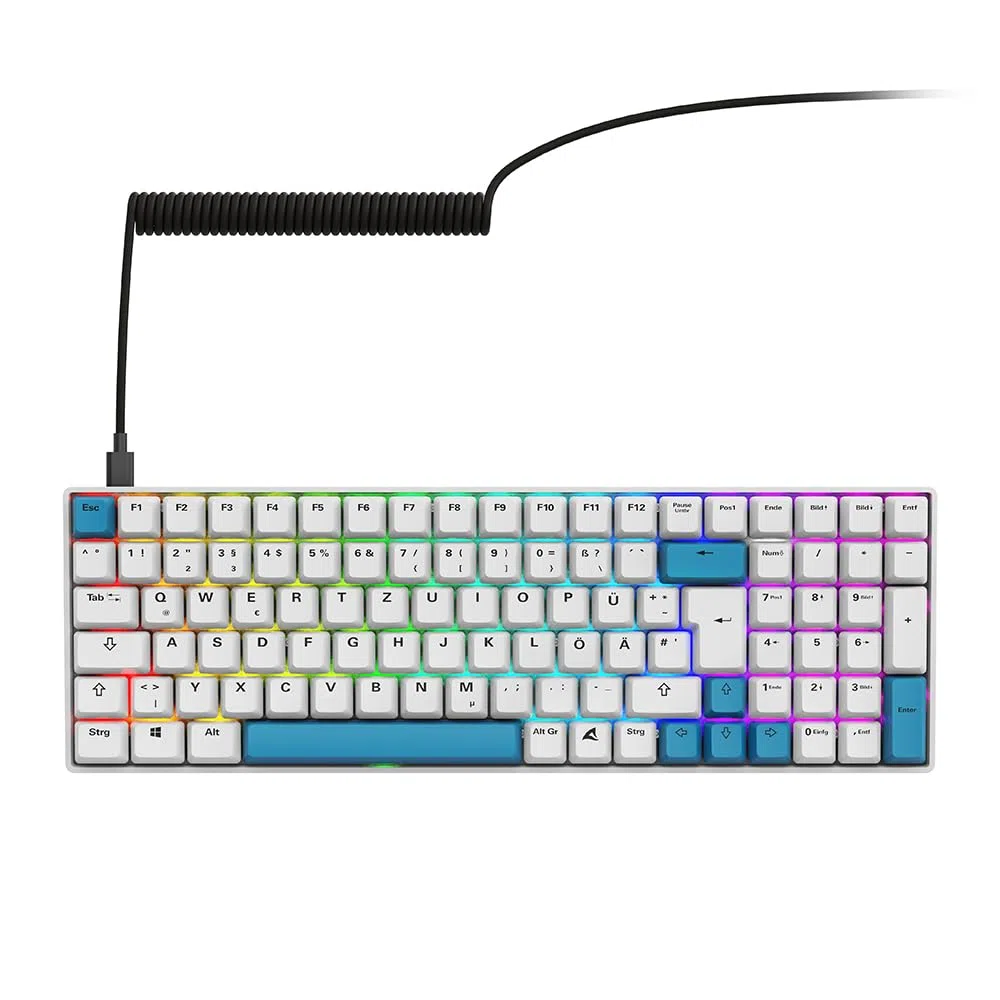 Sharkoon SGK50 S2 PBT Weiß, RGB, Gateron GPRO Gelb