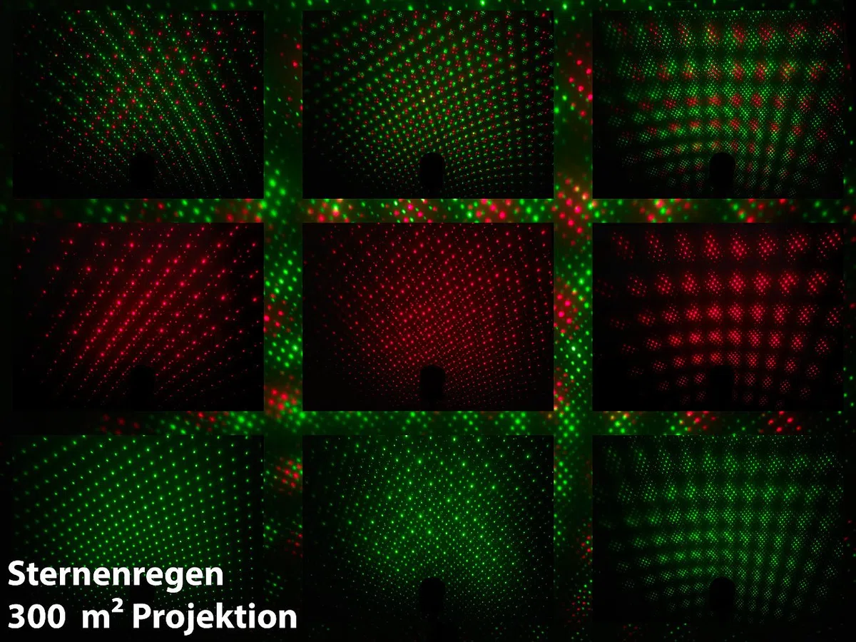 Lunartec Laser-Projektor mit Sternenregen-Lichteffekt, Fernbedien., Timer, IP65