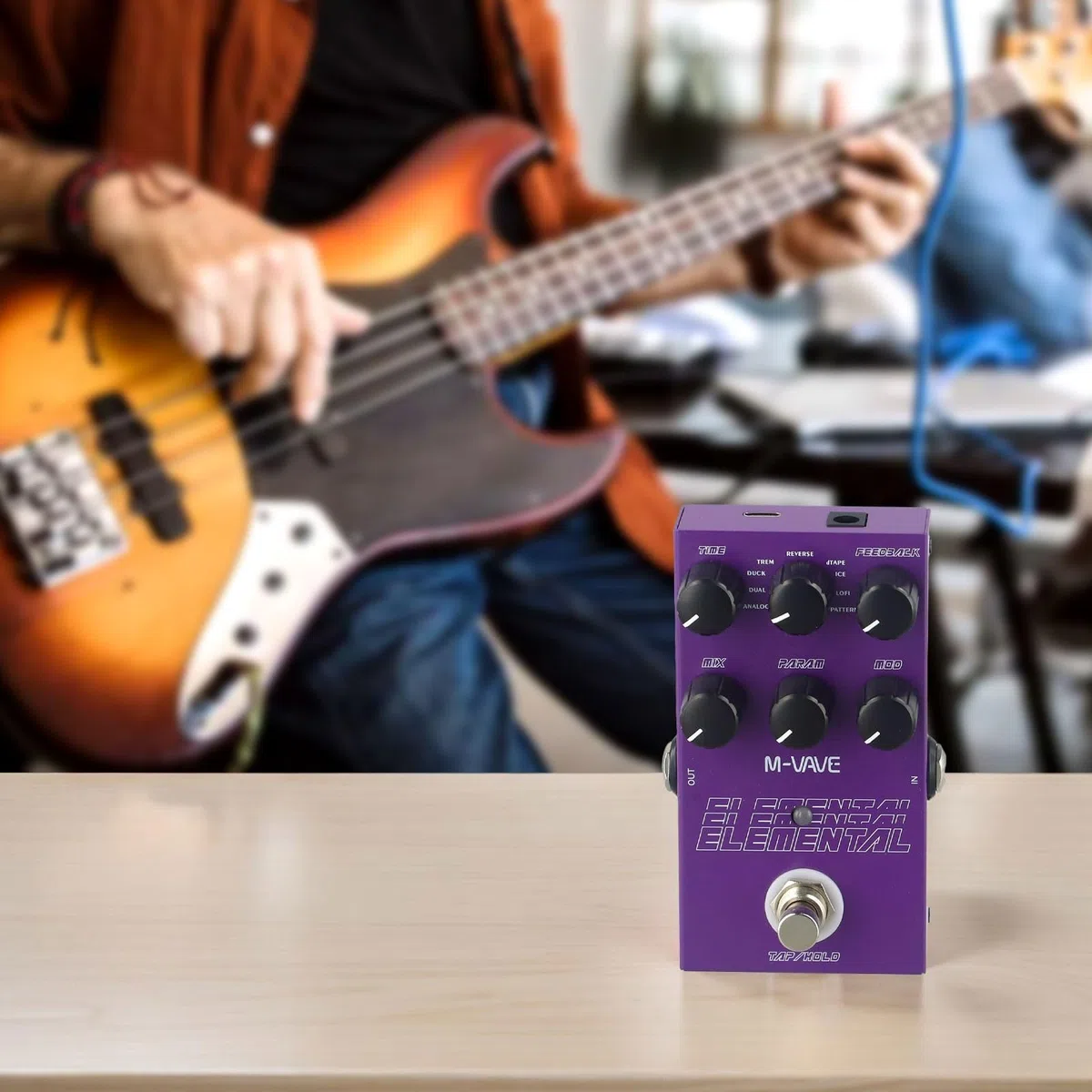 9 Delay Effects Digital Pedal für Gitarre mit langer Verzögerungszeit und für TAP/HOLD Modus für musikalische Vielseitigkeit