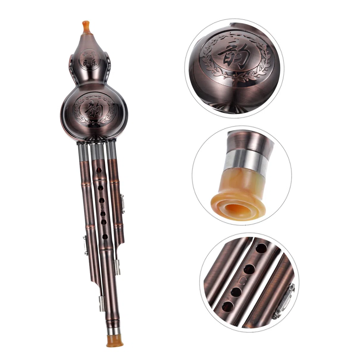 BESTonZON Kürbisflöte Hulusi Pp Material Anfänger Musikinstrument Chinesisches Blasinstrument mit Traditionellem Design für Übung und Musikliebhaber Zufälliger Stil