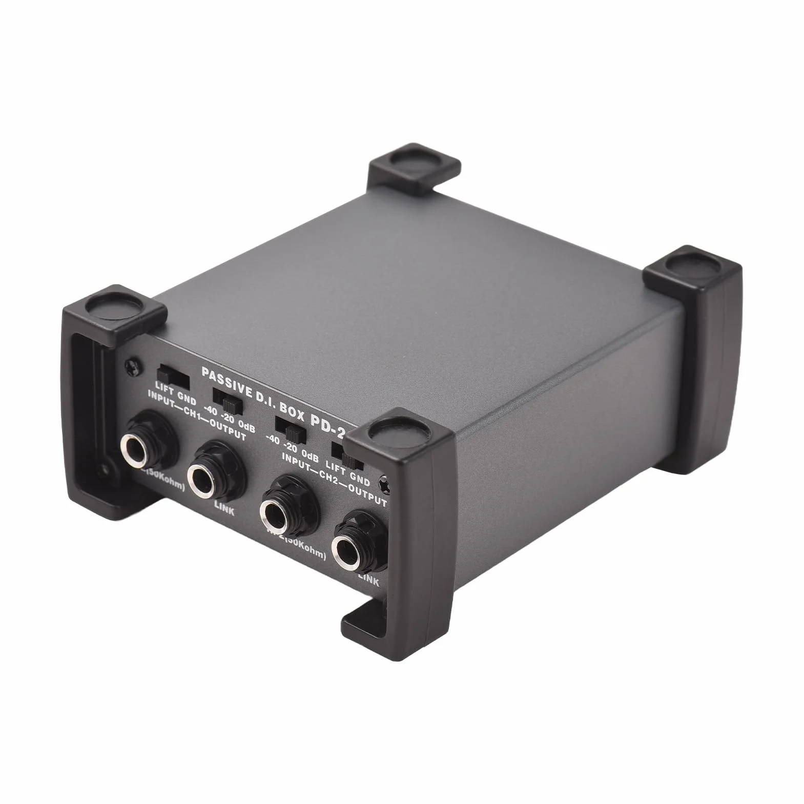 Btuty 2 Kanäle passive DI-Box Einheit Brummen Eliminator 1/4 Zoll Instrument Direct Box zu XLR Professional Impedance Transform Audio Isolator DI Direct Box