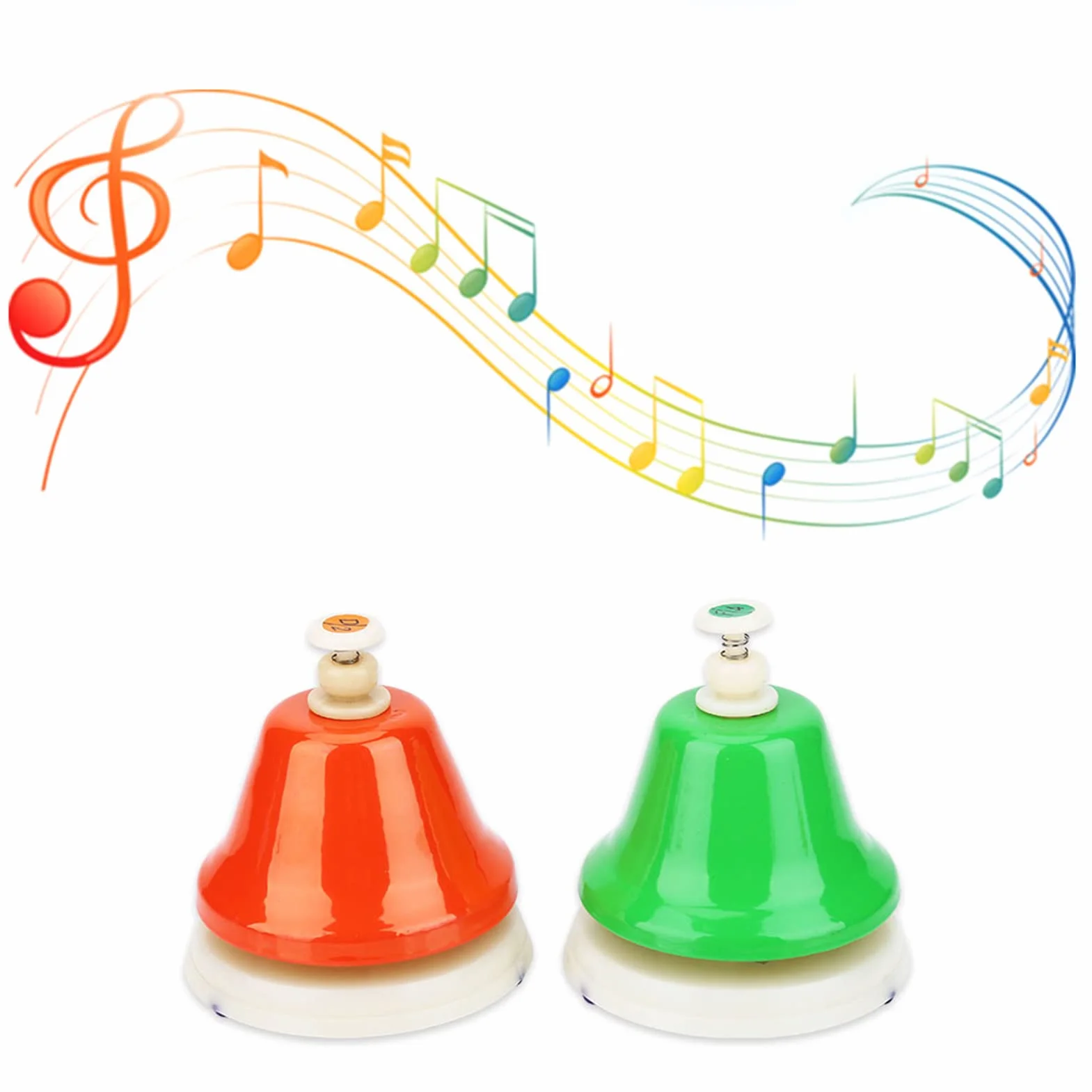 Buntes 8-Noten-Handglocken-Set – Entsprechende Noten- und Skalenposition für Einfaches Spielen – Gestimmt – Ideal für Musiklehre und -Lernen – Geeignet für Kindergärten und