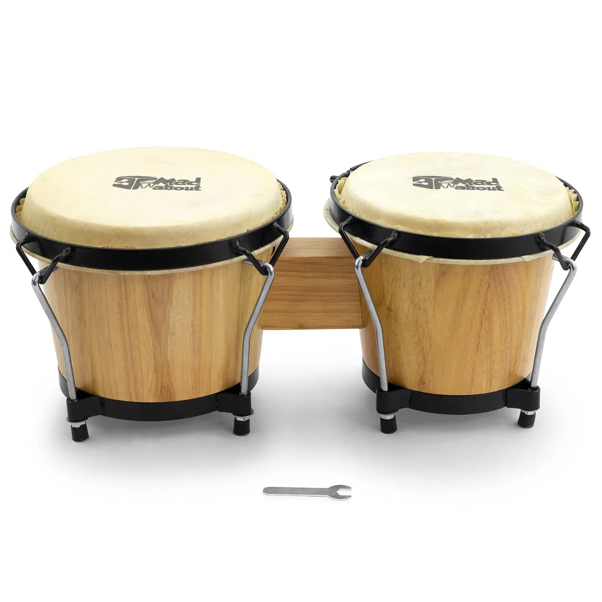 TIGER Bongo-Trommeln aus Holz, 15,2 cm & 17,8 cm, für Anfänger, Eiche, Natur, M-BON-NT | M-BON-NT Bongos aus Eiche 6" & 7", Naturfinish, ideal für Anfänger, Schule & Percussion