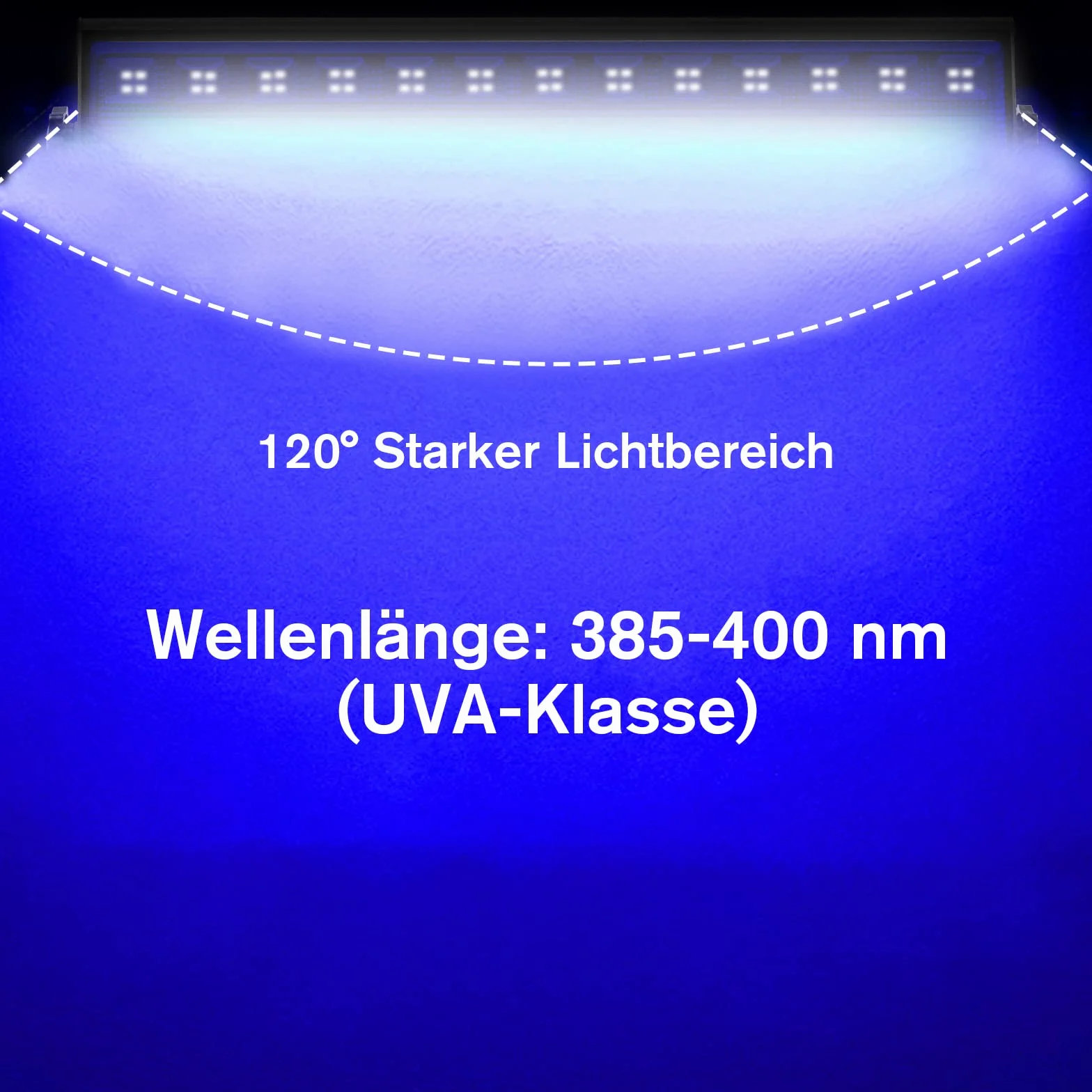 100W UV Schwarzlicht Röhre,Bar Zubehör Schwarzlichtlampe mit 1.5M Stromkabel Stecker und Schalter, Aluminium Blacklight für Neonfarbe, Halloween, Bühnen,