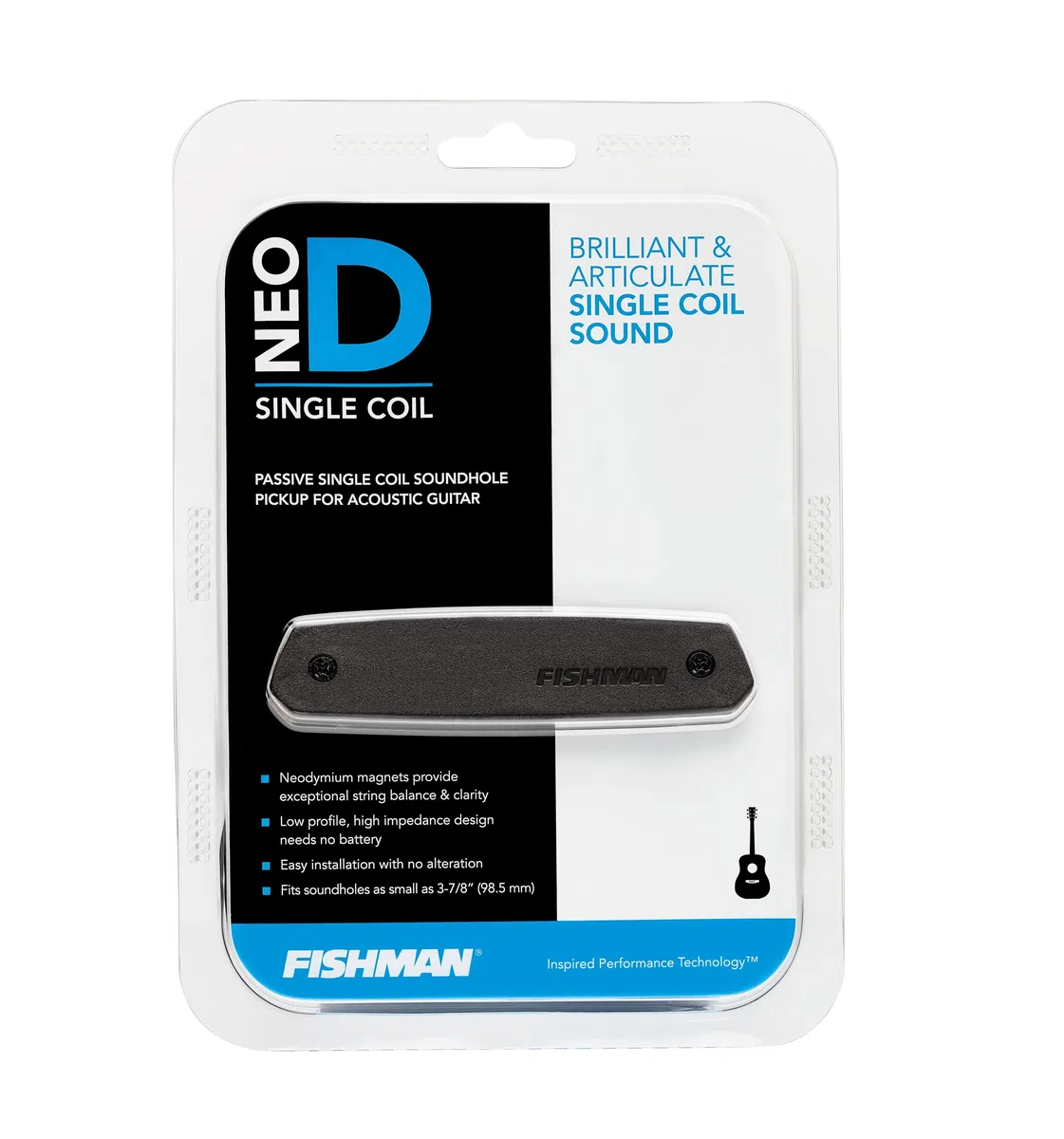 FISHMAN Pickup für Akustikgitarren, NEO-D - Singlecoil, passiv