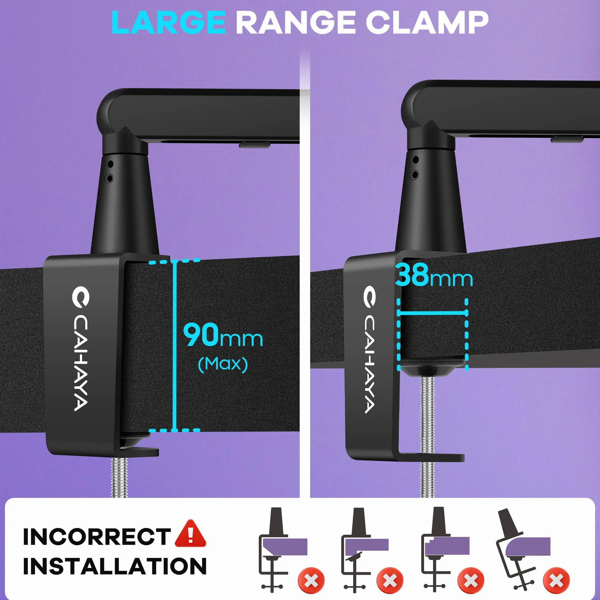 CAHAYA Mikrofon Arm Boom Arm Professionelle: Low Profile Verstellbarer Mikrofonarm mit Verlängerungsstange, Unter-Bildschirm-Design für Streaming & Recording, Tragkraft bis 2,5 kg Mikrofon Schwenkarm