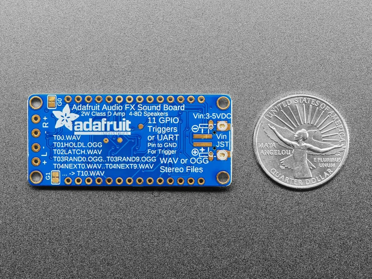 Adafruit Audio FX Sound Board + 2x2W Verstärker, WAV/OGG Trigger, 16MB, 2217