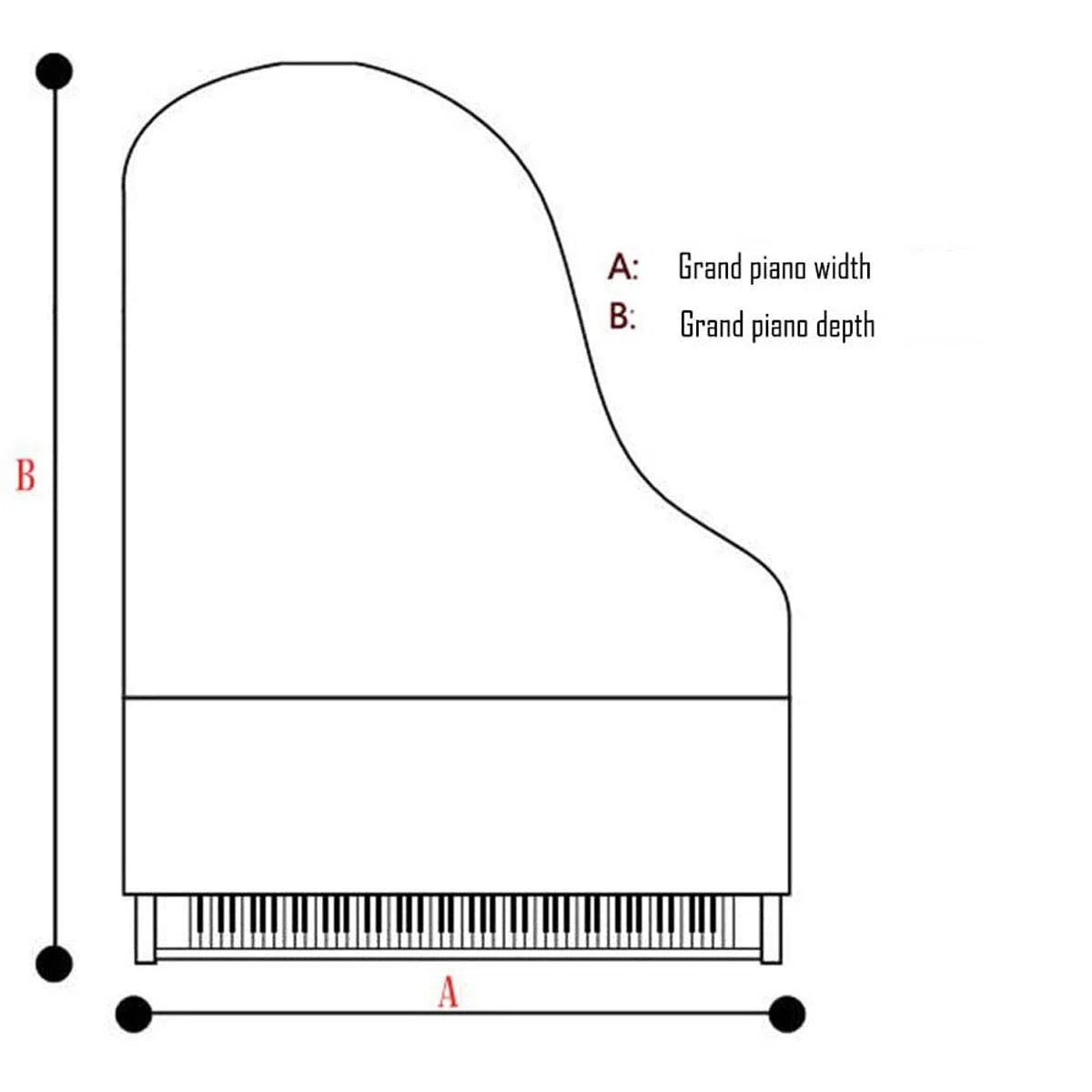 Klavier Abdeckung Grand Piano Abdeckung,Colorfast Piano Staubdicht Dekoriert Cover, Mit Gefalteter Saum Bequeme Weiche Verdicken Staubschutz Abdeckung Für Flügel Klavier