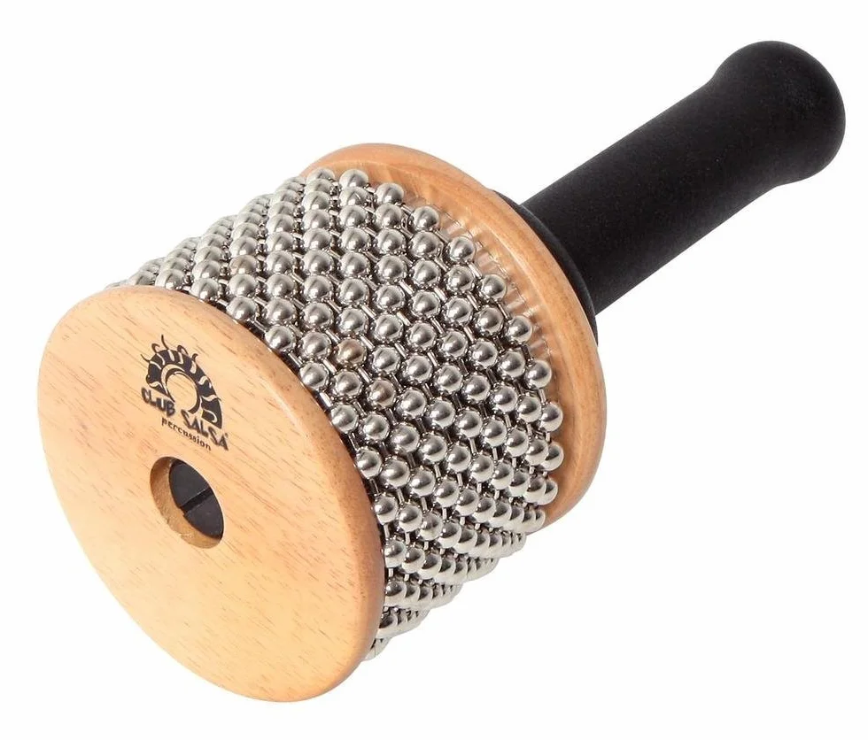 Club Salsa F835250 Cabasa, 16,5 cm x 6 cm & A-Star AGG02 Agogo doppel Metall Glocke