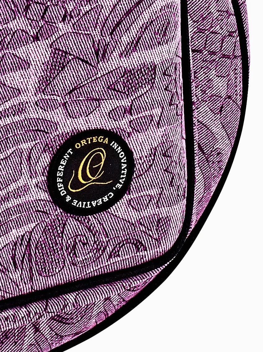 Ortega Guitars Jean Guitar Gigbag - 4/4 Klassische Gitarren Tasche - Höhe 105 cm - Breite 39 cm - Mit Schultergurten - Baumwolle / Leinen, Lila (OGBCL-PUJ)