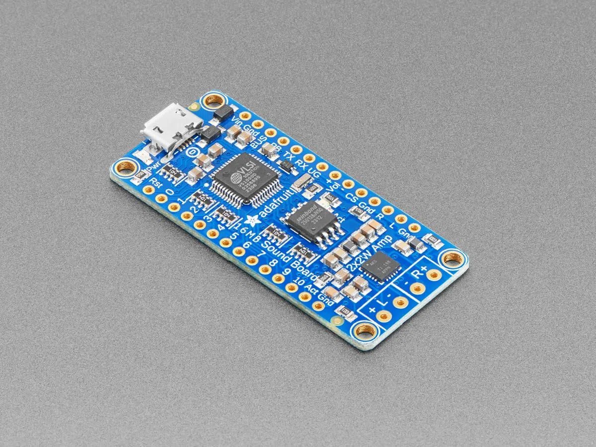 Adafruit Audio FX Sound Board + 2x2W Verstärker, WAV/OGG Trigger, 16MB, 2217