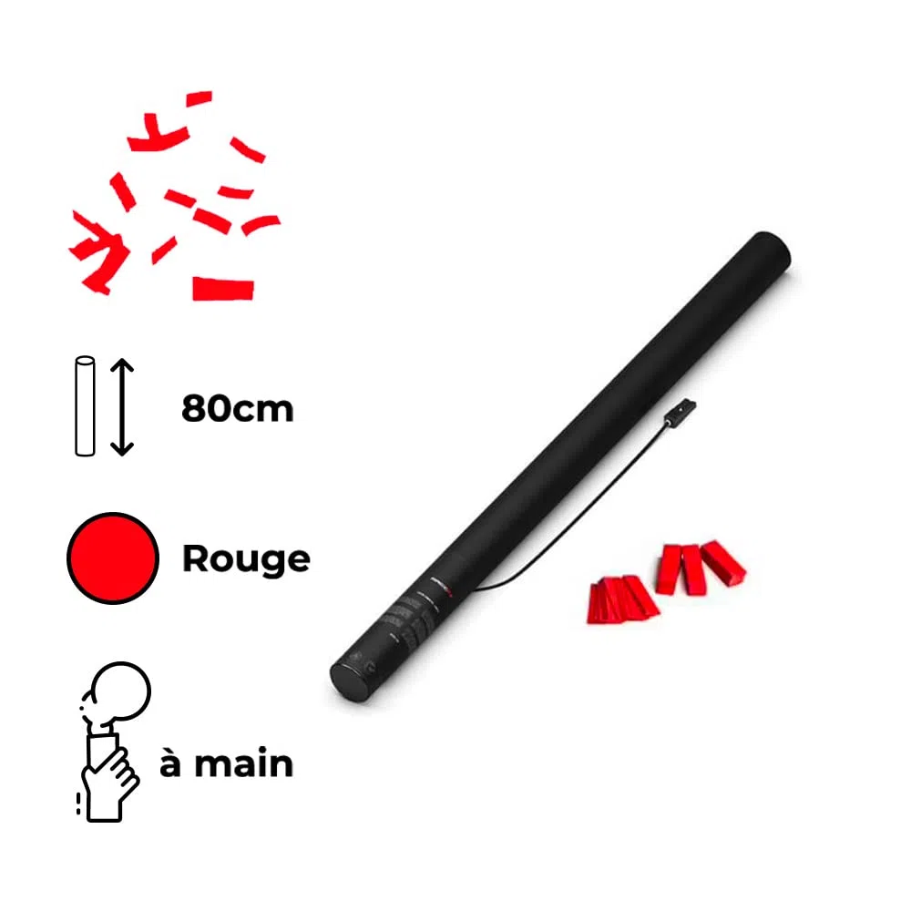 Sparklers Club Konfetti-Kanonen, elektrisch, 80 cm, Rot, mit Konfetti-Maschine, 14 m Reichweite, elektrische Kanone für Partys und Events, 4 Stück