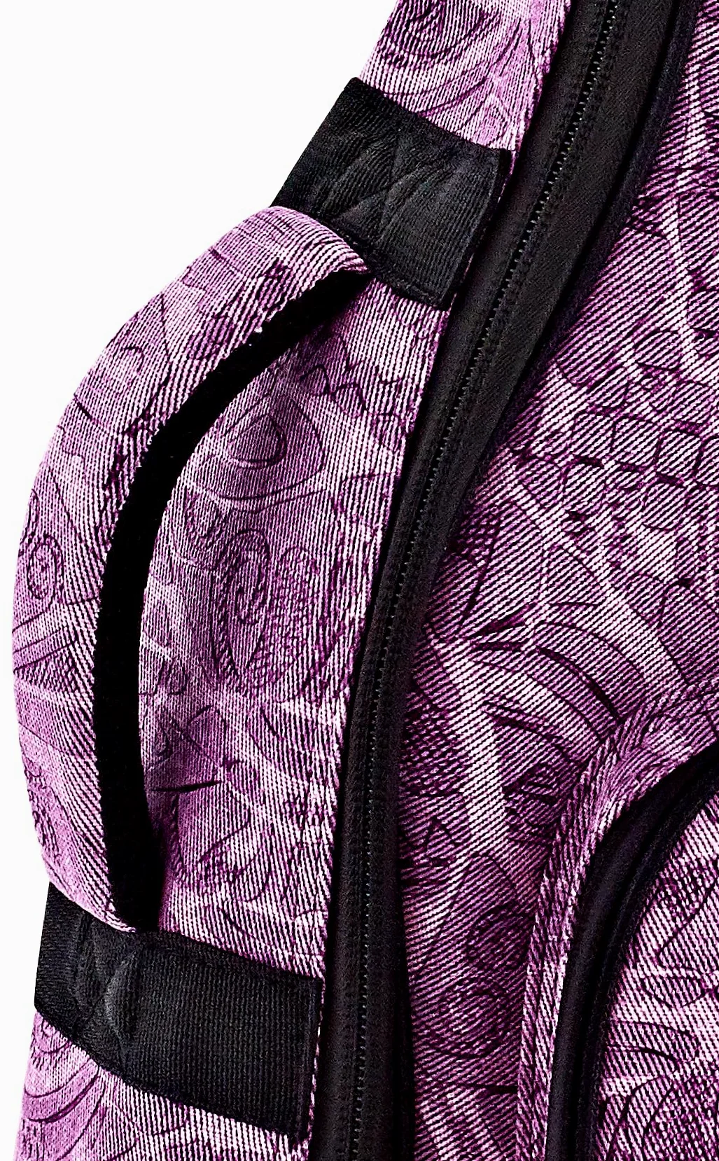 Ortega Guitars Jean Guitar Gigbag - 4/4 Klassische Gitarren Tasche - Höhe 105 cm - Breite 39 cm - Mit Schultergurten - Baumwolle / Leinen, Lila (OGBCL-PUJ)