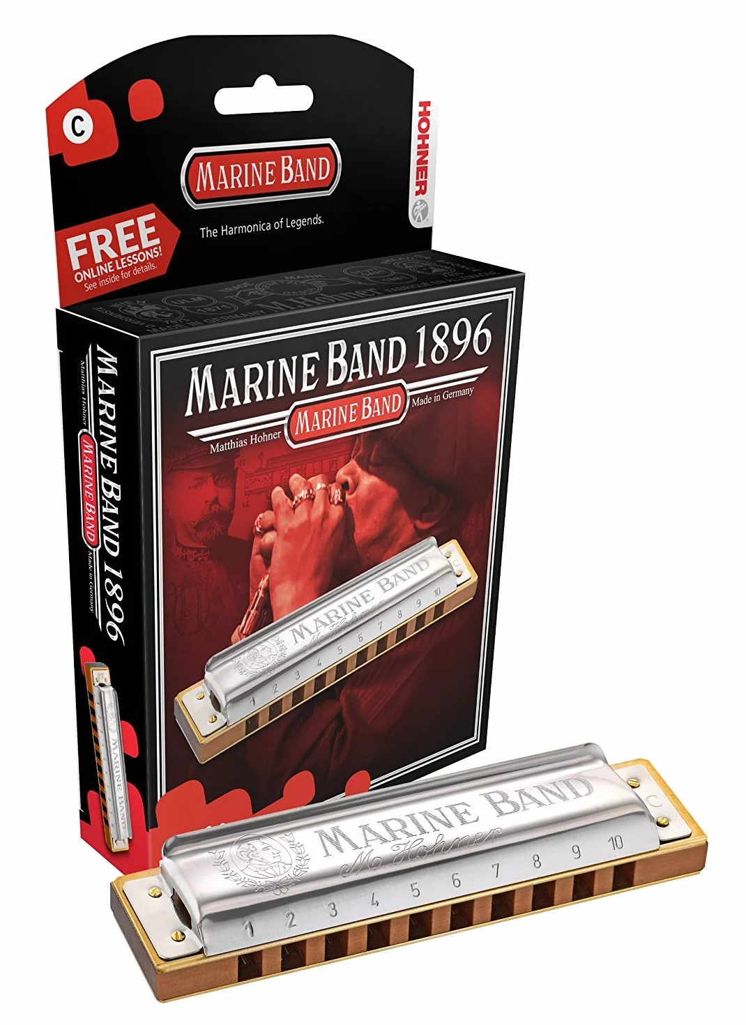 Hohner Marine Band 1896 Mundharmonika D-Dur - M1896036X