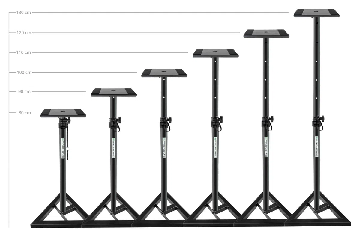 Pronomic SLS-10 Stativ für Studio Monitor Ständer & Infitronic - INSMA1730-2er-Pack Studio Monitor Absorberplatte Isolationspads schaumstoffe schwarz (170x300mm)