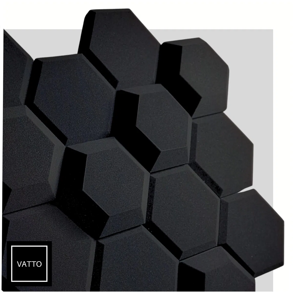 Akustikpaneele 3D HEXAGON Schallabsorber WAND - Schalldämmung - SCHALLSCHUTZ sound absorber - SCHALLSCHUTZMATTE - VATTO Akustikbild AKUSTIK PANEL -Akustikplatten Akkustikpanellen