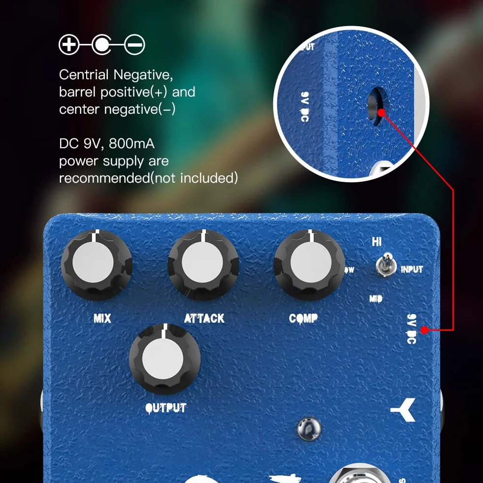 JOYO Kompressor & Clean-Boost-Pedal mit 3-Band-Equalizer für Gitarre - High-End Edition Dr.J Series (D55)