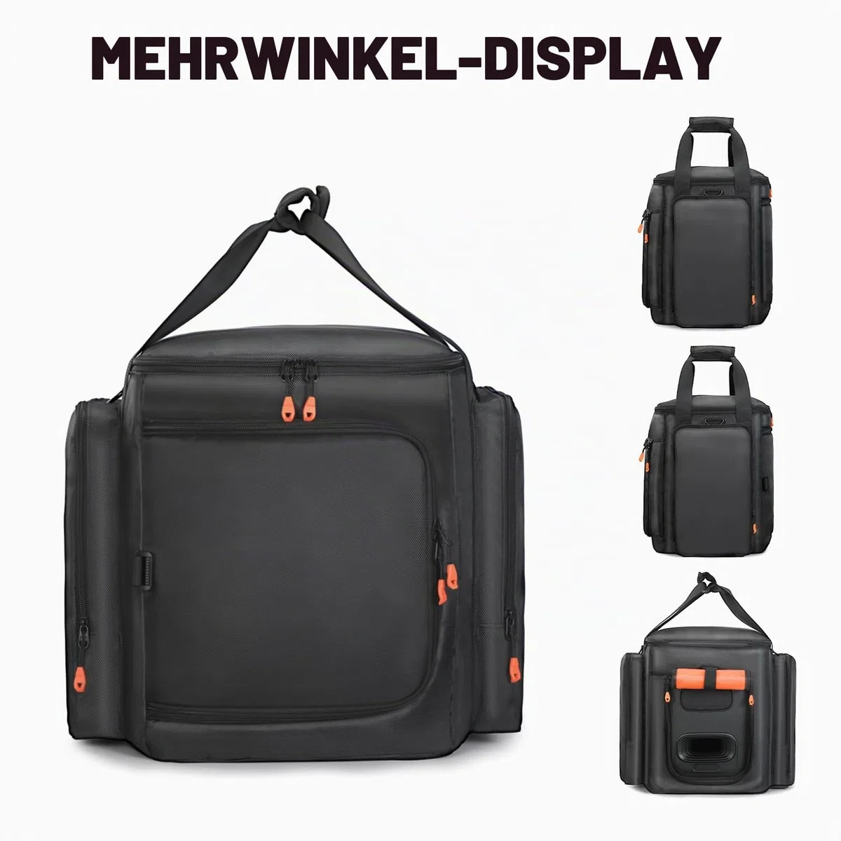 Lautsprecher-Tragetasche, kompatibel mit JBL Partybox Encore Essential/Essential 2, tragbare Lautsprecher-Reisetasche, Aufbewahrungstasche mit Taschen für Ladegerät, Mikrofon-Zubehör
