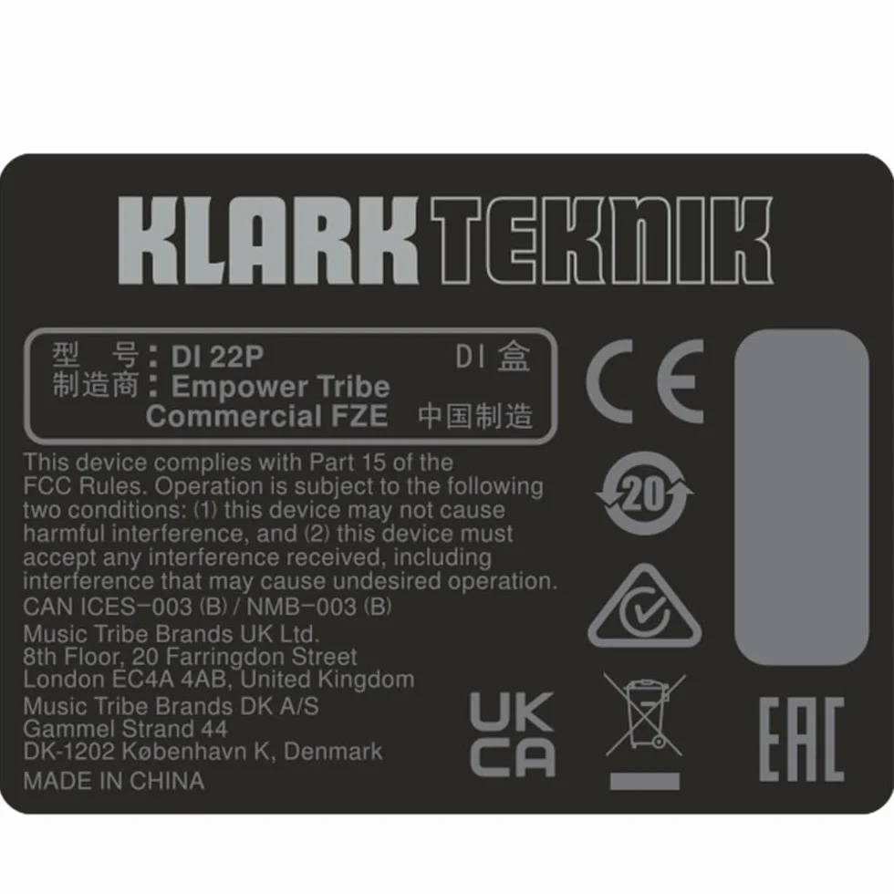 Klark Teknik PRO DI AV 2 DI 22P passive Stereo-DI-Box mit Midas-Transformatoren und erweitertem Dynamikbereich