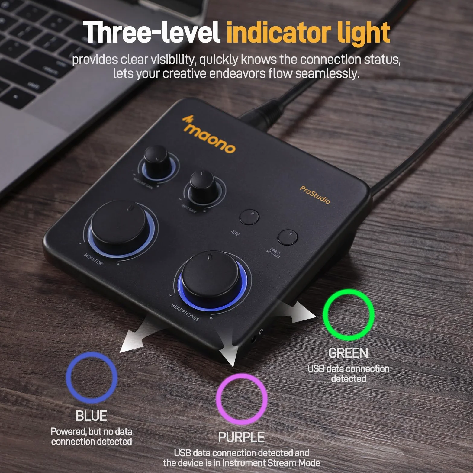 MAONO USB-Audio-mixer: Interface mit XLR-Eingang, 24-Bit/192-kHz-Routing-Software, Loopback, ASIO-Treiber für Musikaufnahmen, Heimstudio, Gitarre, Podcasts, Streaming,DAW (PS22 Lite Schwarz)