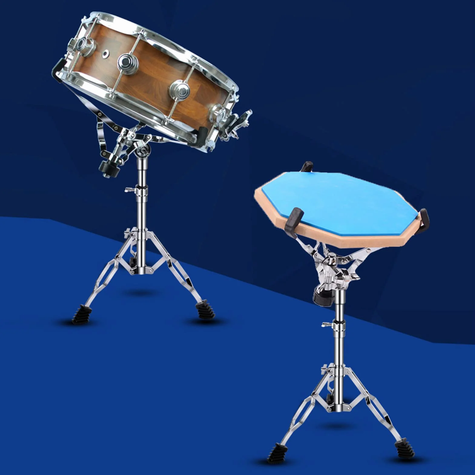 Höhenverdickter, Stabiler Universal-Trommelstativ, Snare-Drum-Ständer, Verstellbarer Snare-Ständer, Doppelt Verstrebt, für ätherische, Dumme Snare-Drums