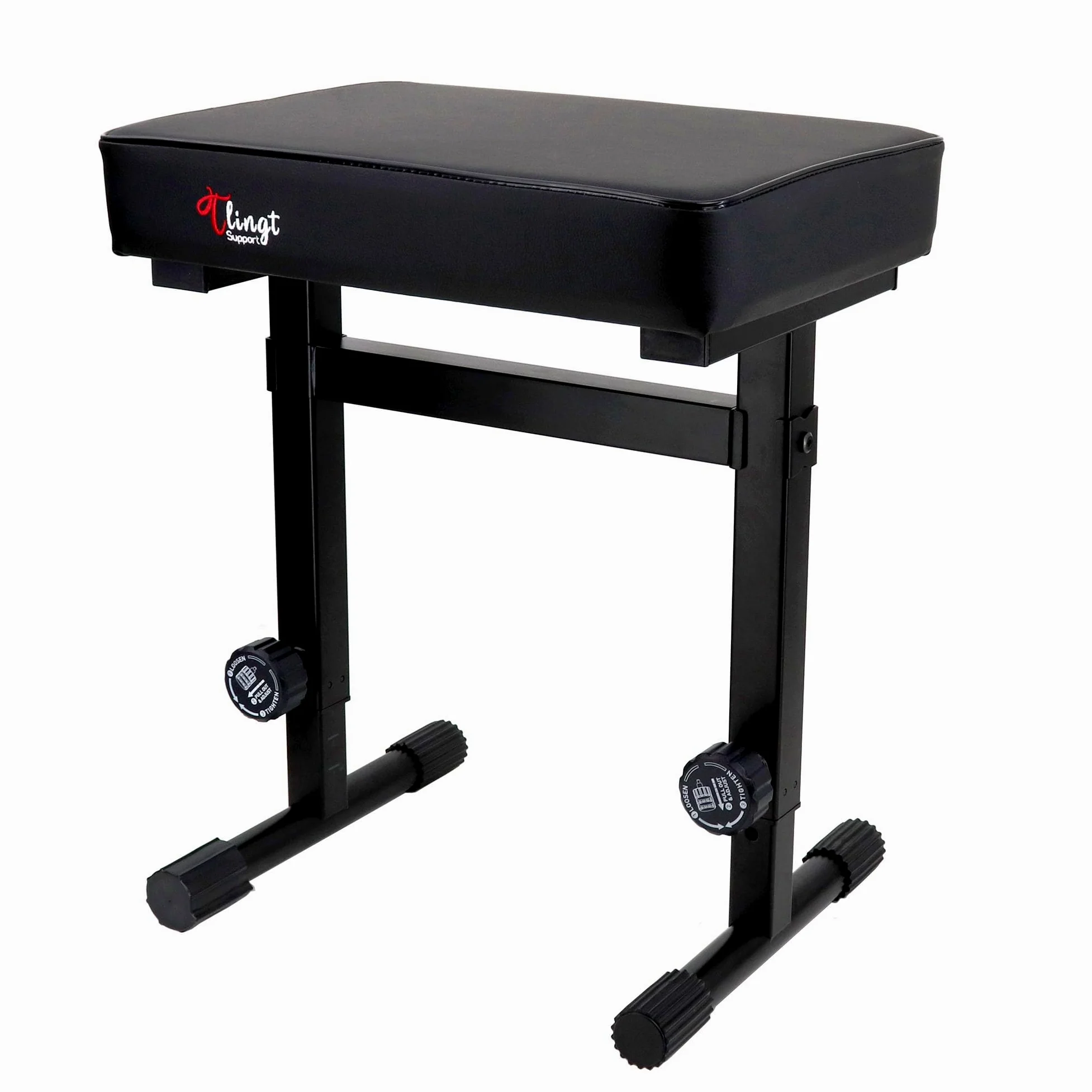 Klavier - & Keyboardhocker – mit Komfort-Polstersitz für langanhaltenden Spielkomfort, höhenverstellbar (46–59 cm) / Schwarz