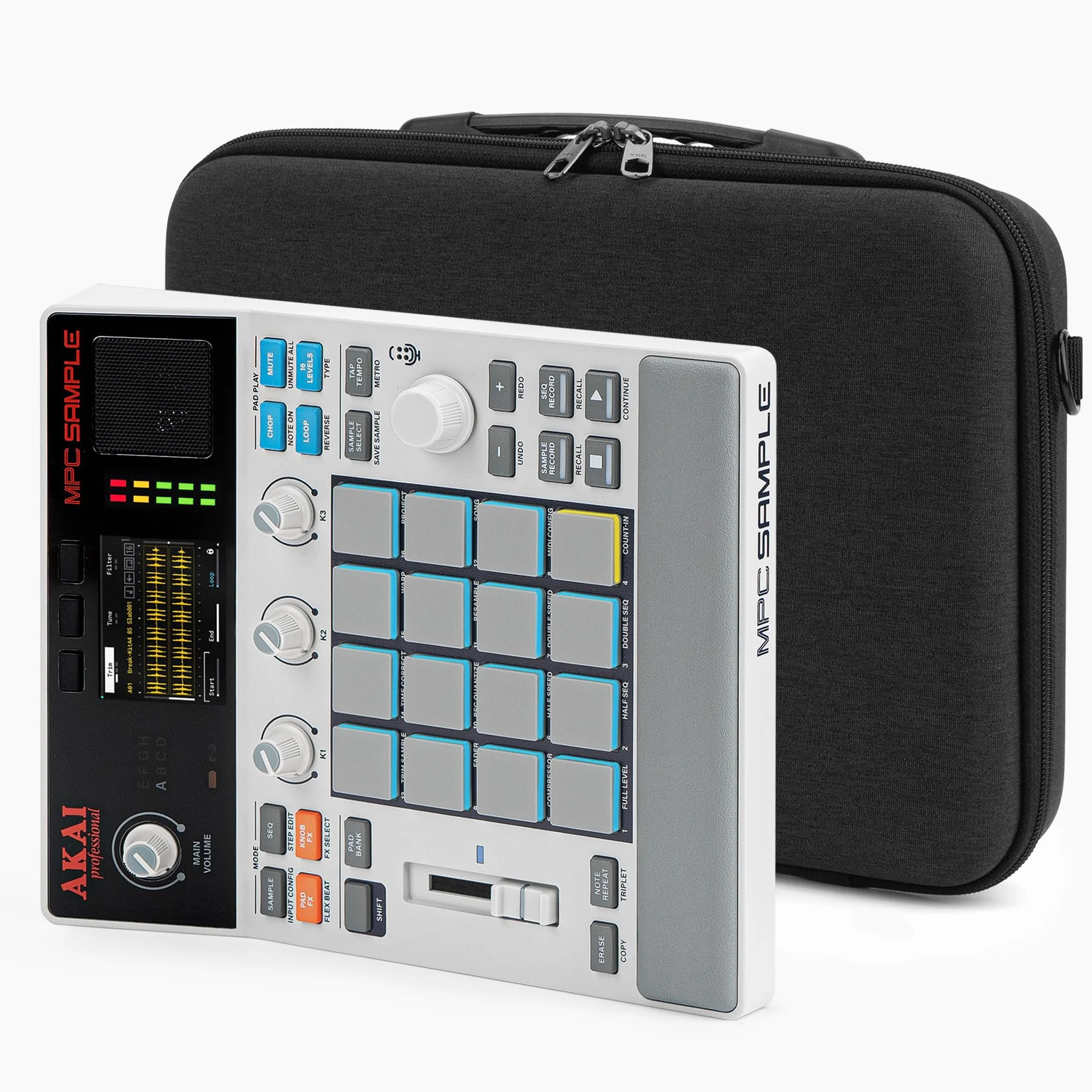 GEEKRIA Hartschalen-Reisekoffer kompatibel mit Akai Professional MPC Sample Portable Groovebox, Audio-Sampler Transporttasche (Dunkelgrau)