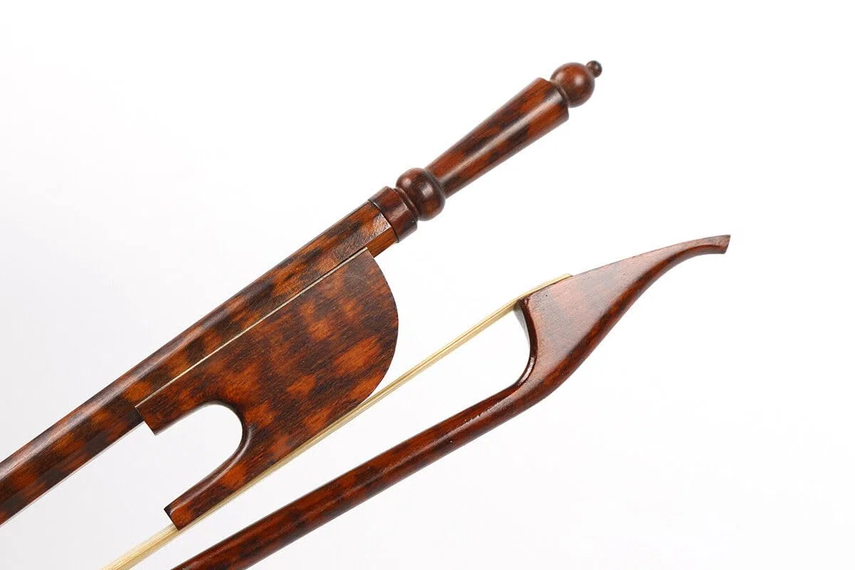 Violinenbogen 4/4 Schlangenholz Barock Stil leichter Bogen Gut Balance Natürliches Pferdehaar (lange Schraube)