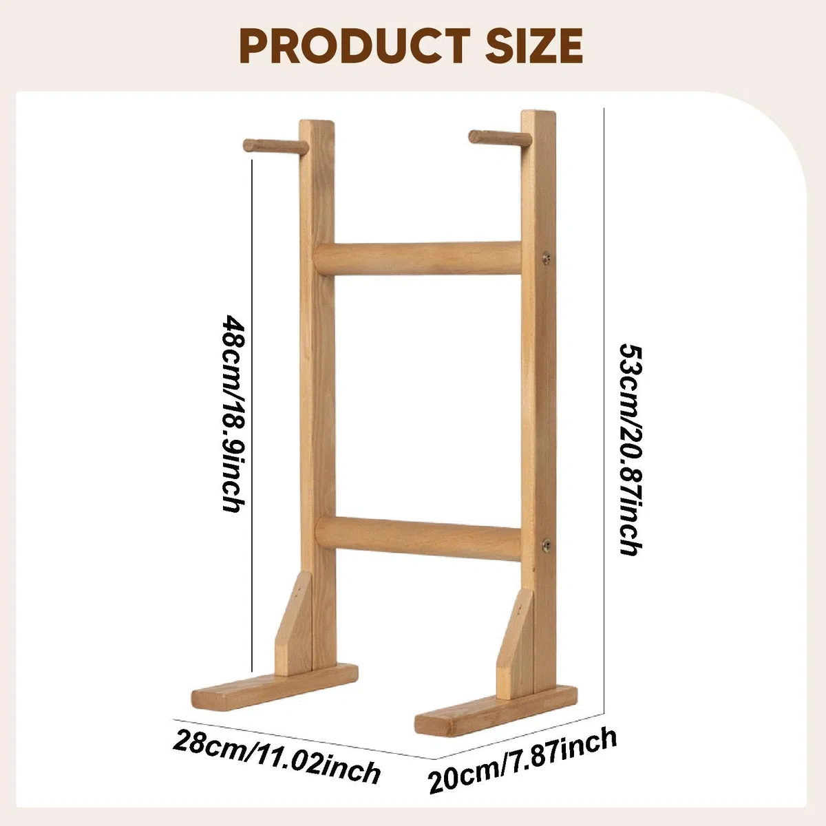 Gongständer Aus Holz für Gongs bis 40 Cm (15,75 Zoll), Vielseitig Einsetzbar, Tragbar, Als Präsentationsständer Oder Windspielständer für Schreibtisch