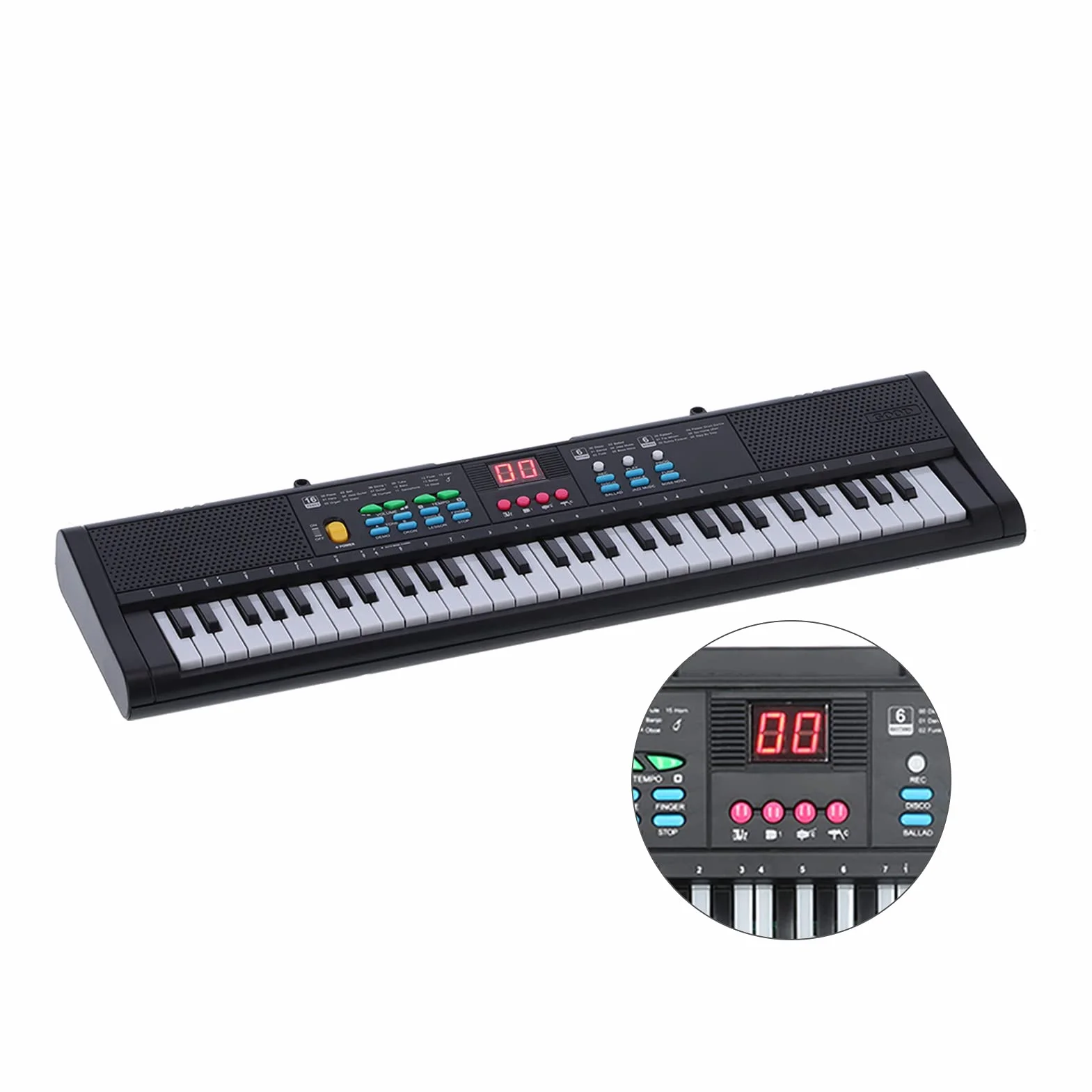 MQ6186 Keyboard Piano Portable 61 Tasten Elektronisches Digital Music Piano Multifunktional mit Mikrofon für Kinder Anfänger