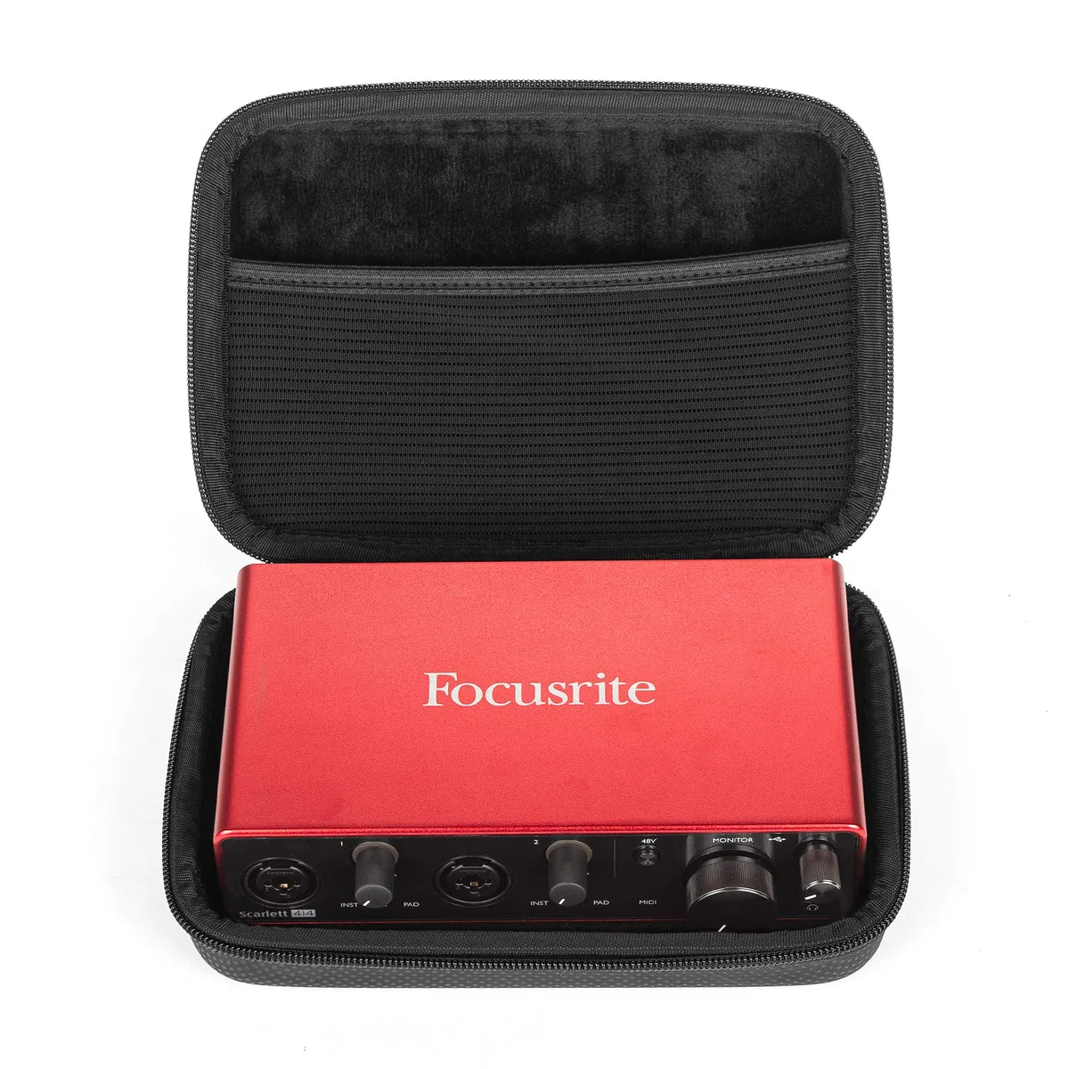 Analog Cases Glide Case für Focusrite Scarlett 4i4 / Universal Audio Arrow & vergleichbare Audio Interfaces (Transporttasche aus langlebigem, geformtem Eva/Nylon, robuster Gummitragegriff), Schwarz