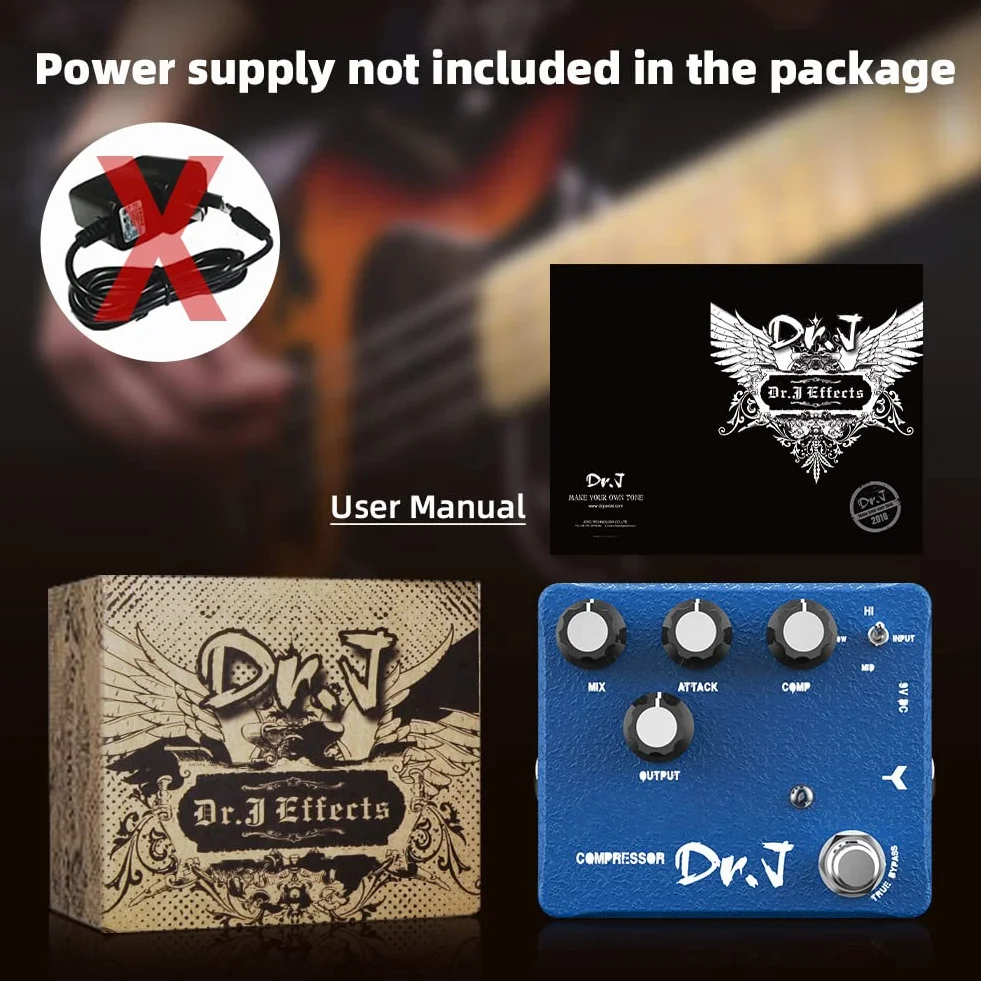 JOYO Kompressor & Clean-Boost-Pedal mit 3-Band-Equalizer für Gitarre - High-End Edition Dr.J Series (D55)