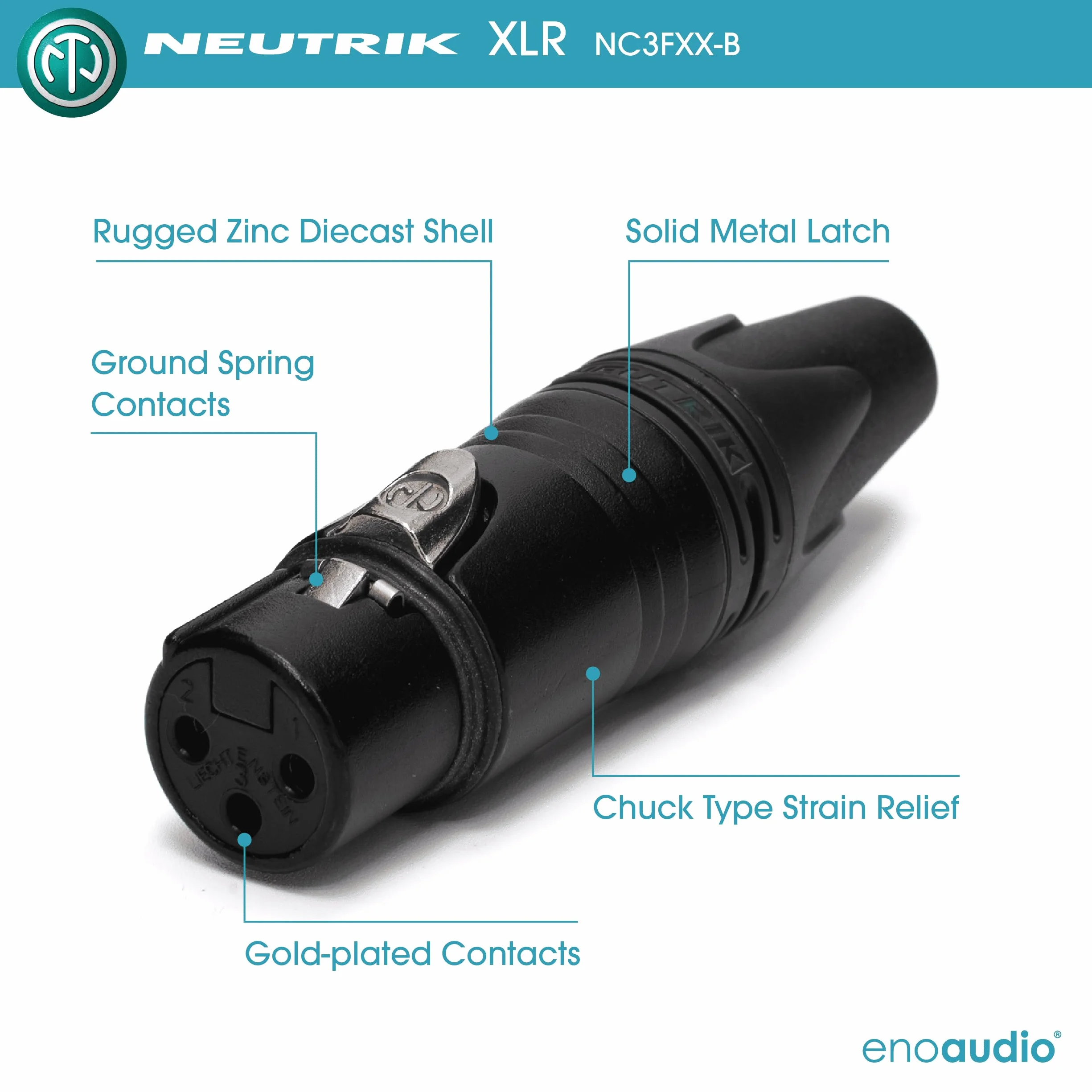 enoaudio Mogami 3080 AES/EBU Digital Kabel 110 Ohm | Neutrik Gold XLR female - XLR male | HiFi, 0,5 m