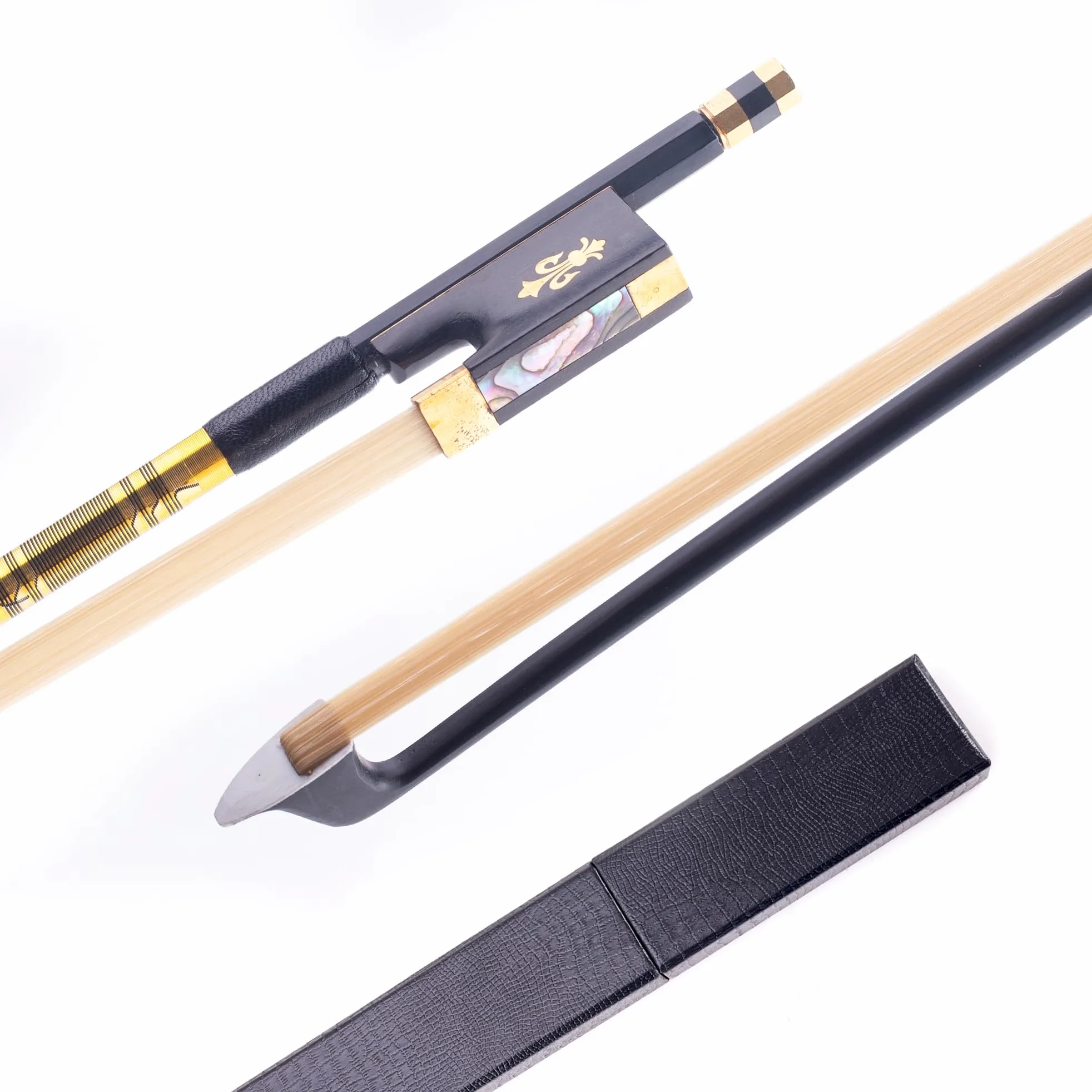 4/4 Professional Carbon Fiber Violinbogen - Full Size Orchesterbogen mit mongolischem Rosshaar & Fleur-de-Lis Design, Pro-Grade Low-Maintenance für Konzertniveaus