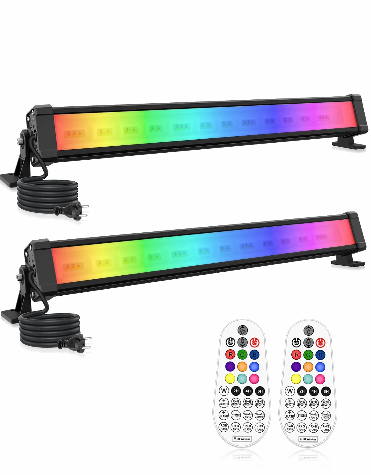 CLV 42W RGB LED Wallwasher 10 Farben RGB Strahler 30 Dynamische Modi Partylicht LED Bar Lichteffekte mit Fernbedienung IP66 Wasserdicht Timer Memory für DJ Party Bühnenlichter Halloween Weihnachten