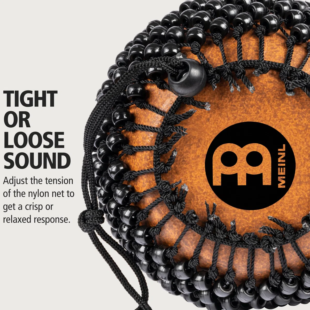 Meinl Percussion Fiberglas Cabasa Instrument - Schüttelinstrument mit Perlenkette - Einstellbares Netz - Fiberglas, Braun (CA7BR)