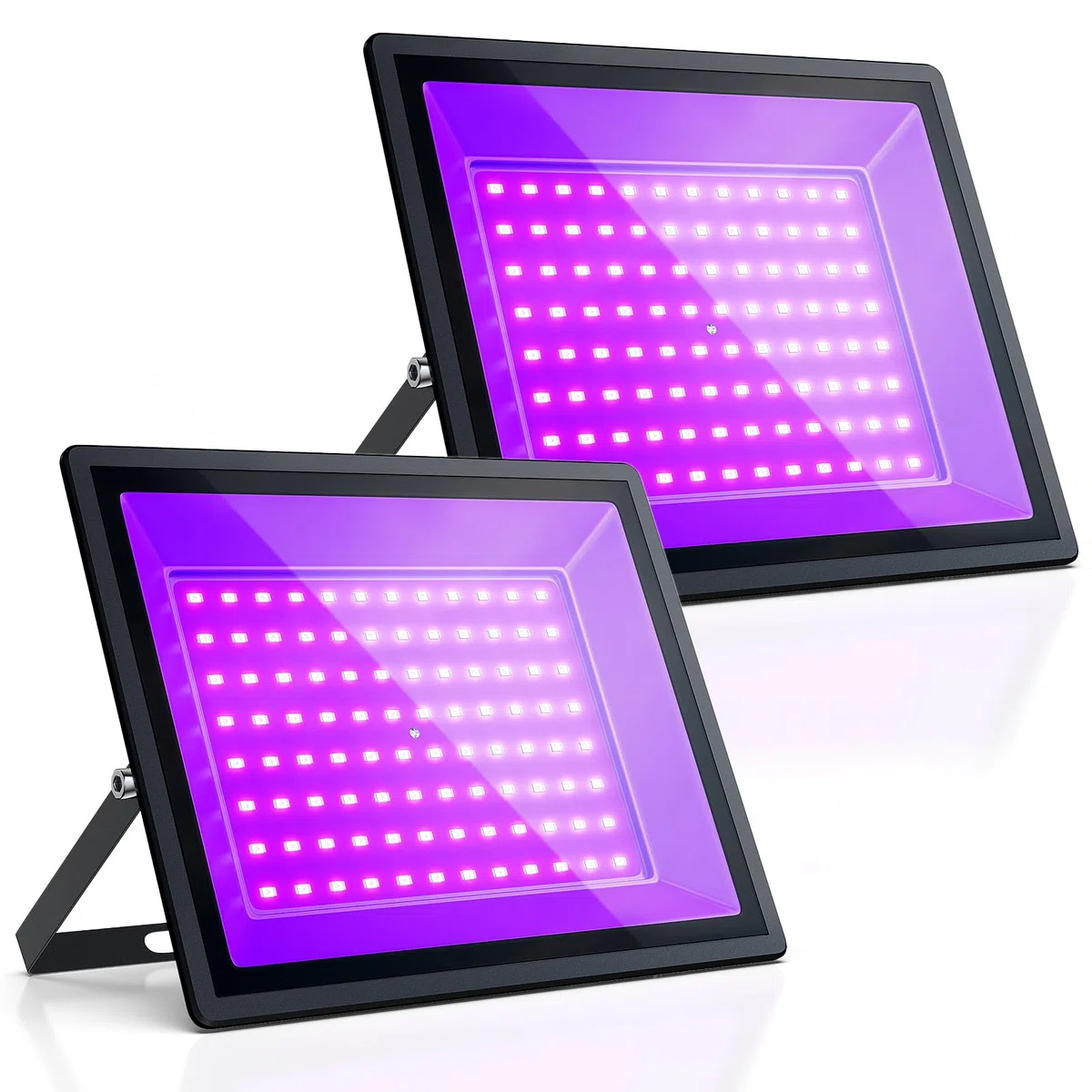 100W LED UV Schwarzlicht Strahler, IP66 Wasserdicht, 395-400nm UV-Lampe mit Schalter,Schwarzlichtlampe, für Bühne, Bar, Halloween, Neon Party & Körperbemalung (2 stücke)