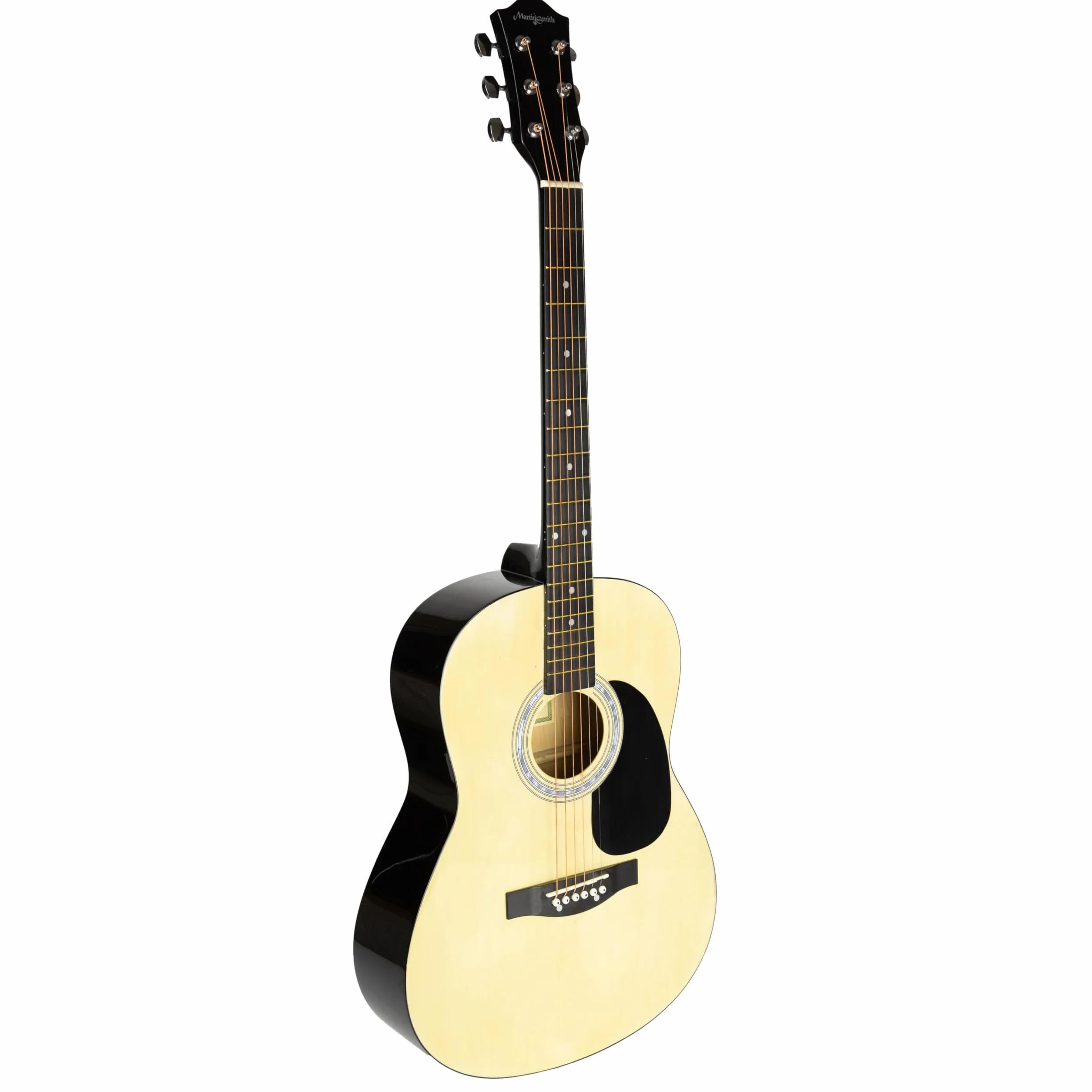 Martin Smith Akustikgitarre mit Gitarrenständer Gitarrentuner Gitarren Tasche Gitarrengurt Gitarre Plektren und Gitarrensaiten Natur