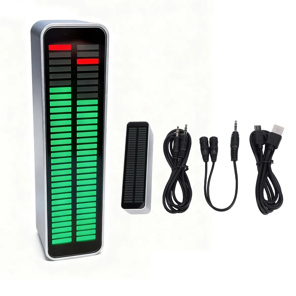 LICAEVEY LED-Musik-Rhythmus-Lichtleiste, Stereo-Pegelanzeige aus Aluminiumlegierung, Einstellbare LED-Lichter Zur Klangsteuerung für Heim-Audio und Party-Unterhaltung